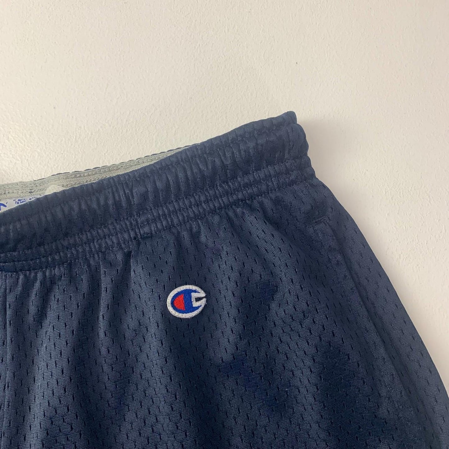 Champion MMA Athletic Shorts Mesh Elastic Waist Navy Blue Mens Medium