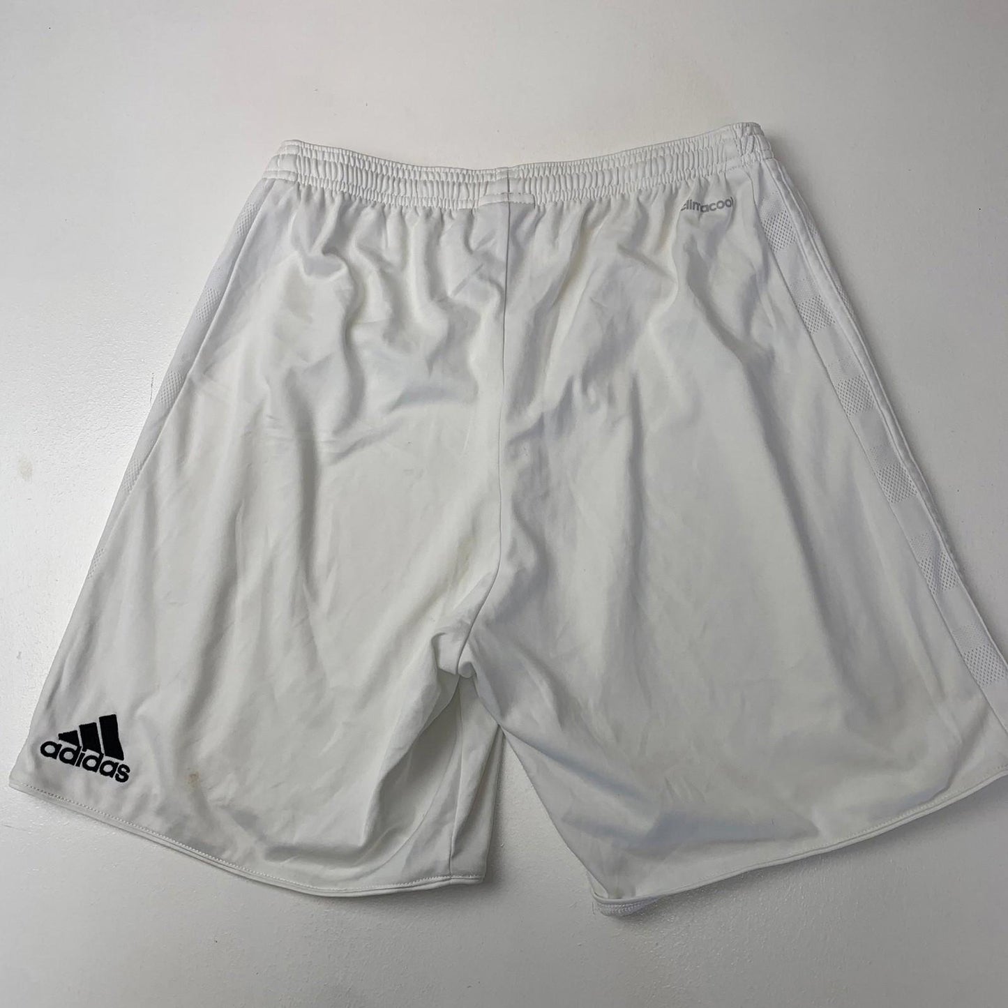 ADIDAS ClimaCool Athletic Shorts White Striped Breathable Mens M