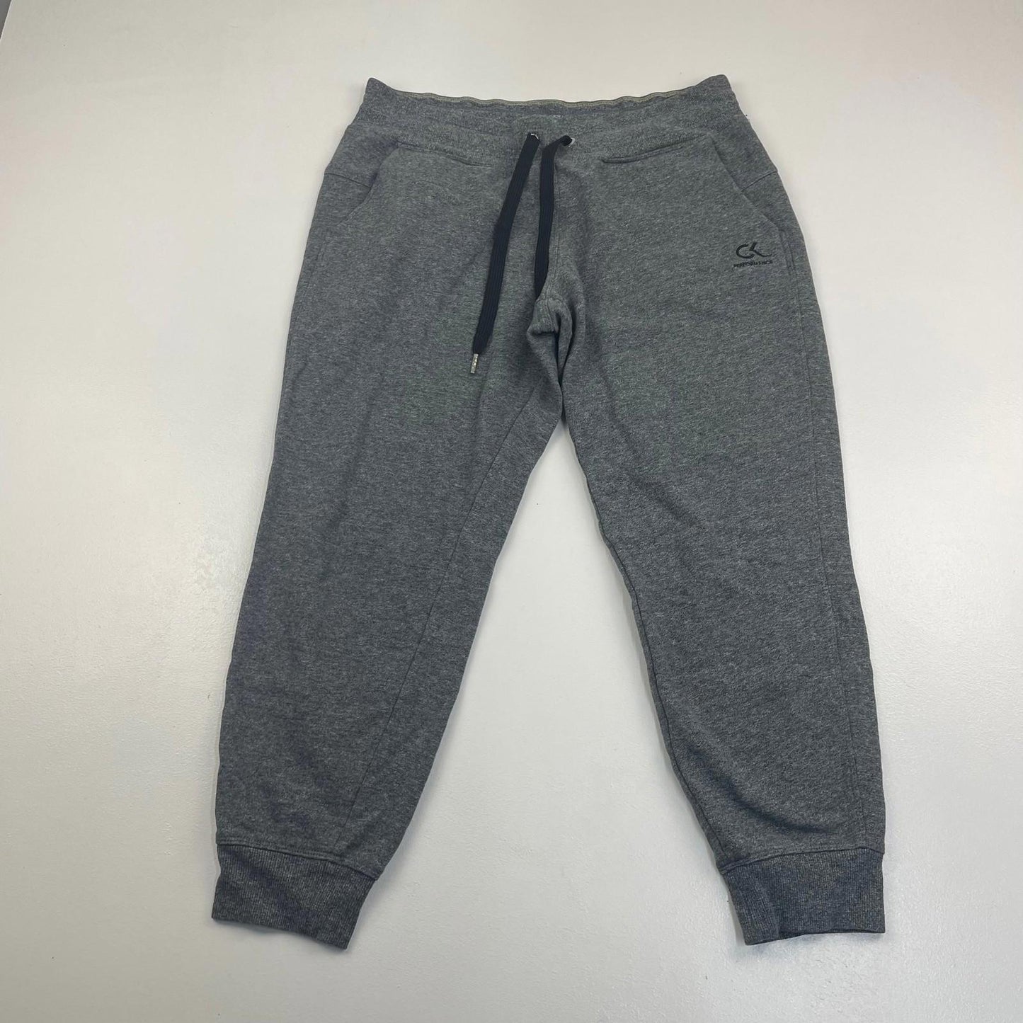 CALVIN KLEIN Performance Joggers Sweatpants Grey Drawstring Womens Large