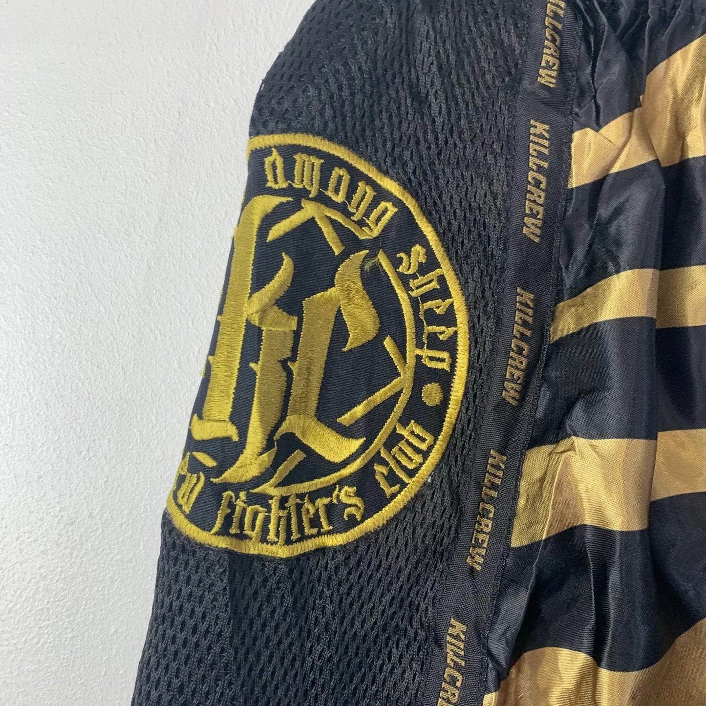 Kill Crew Wrestling Boxing Shorts Black Gold Striped Design Mens XXL
