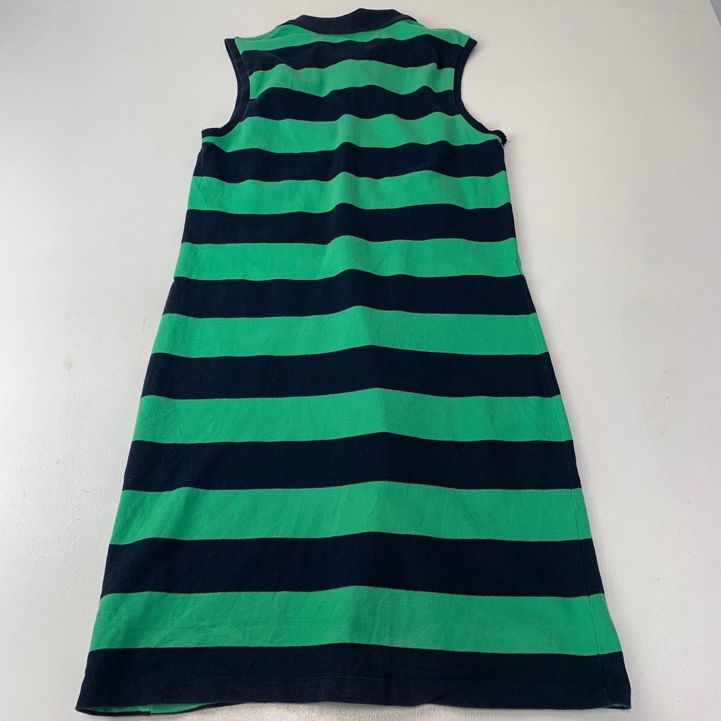 Tommy Hilfiger Sleeveless Polo Dress Striped Green Blue Girls Large