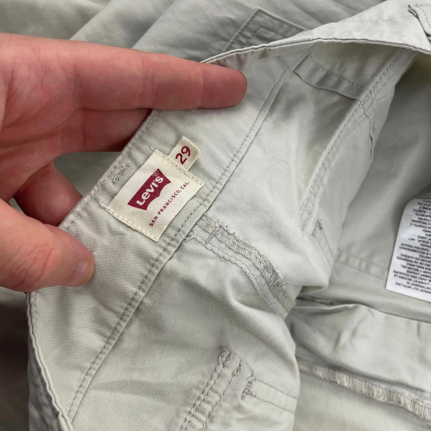 LEVI'S Trousers Casual Relaxed Fit Beige Mens Label Size 29