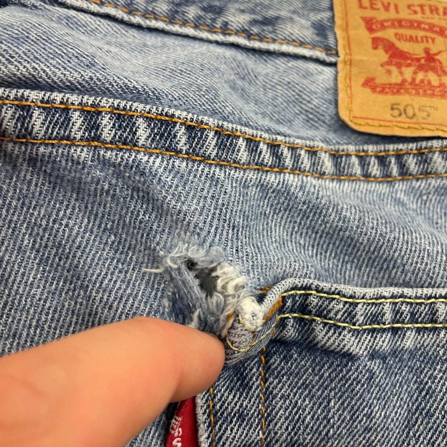 LEVI'S 505 Straight Regular Fit Denim Blue Jeans Mens W33 L32
