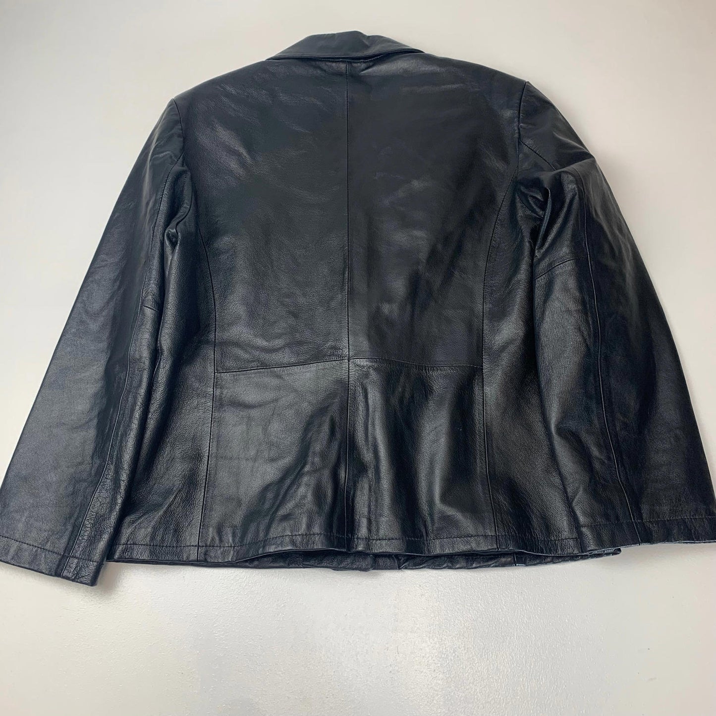 Women’s Black Leather Jacket / Large / Made in Italy