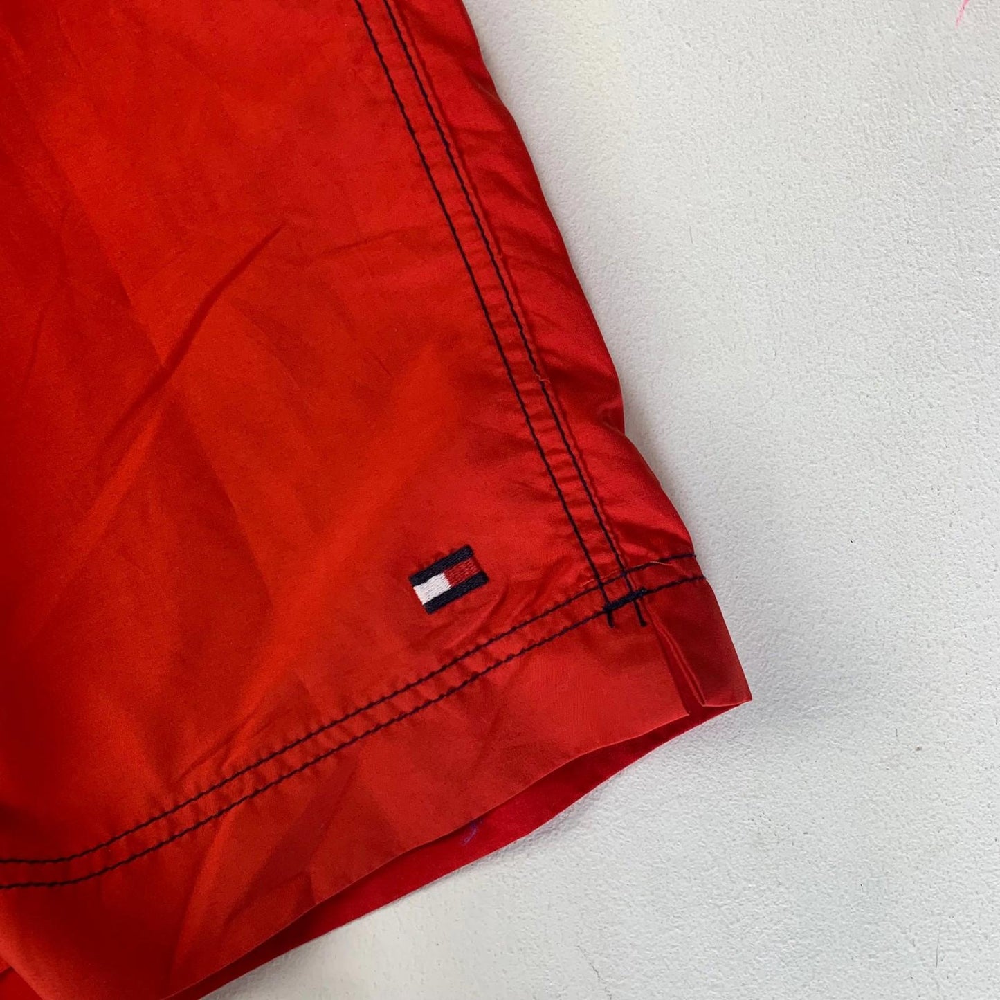 Tommy Hilfiger Swim Shorts Red Colourblock Pocket Swimwear Mens L