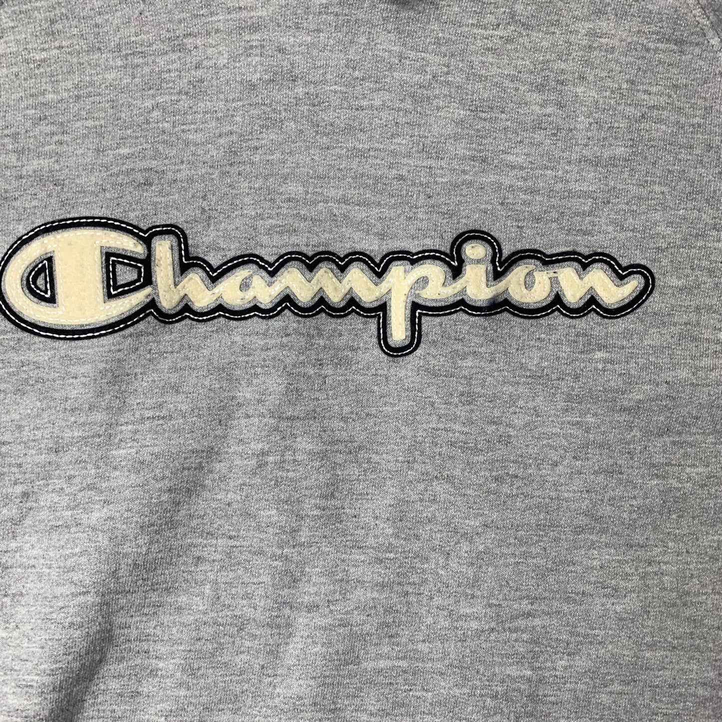 Women’s CHAMPION Hoodie / Grey / XL / Spellout