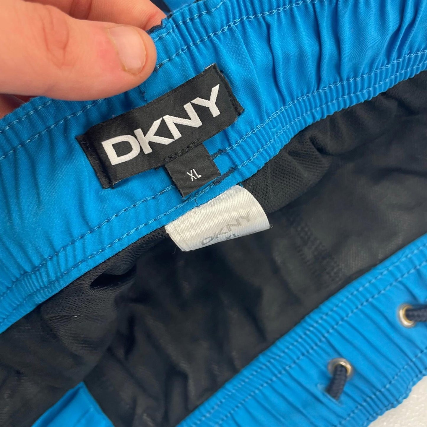 DKNY Swim Shorts Blue Leaf Print Pattern Mens XL
