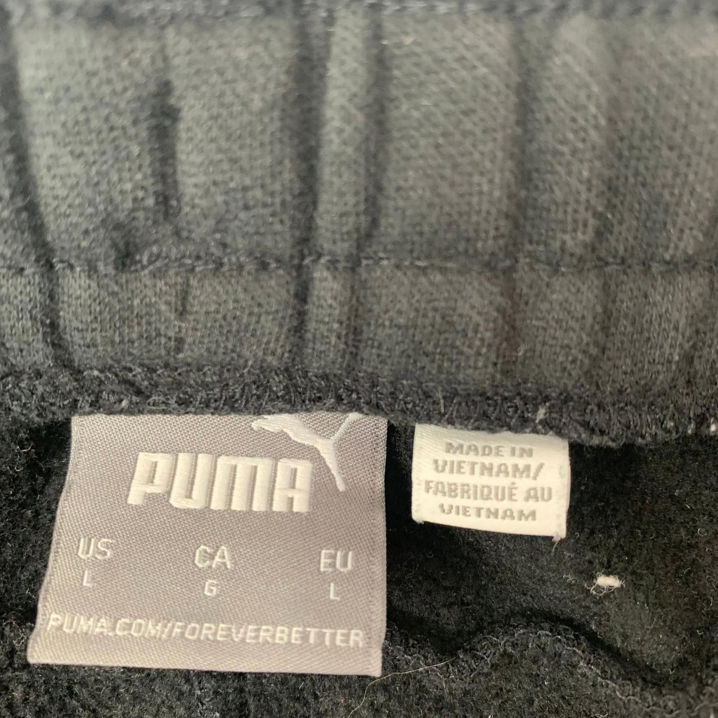 PUMA Jogger Trousers Casual Elastic Waist Black Mens Large