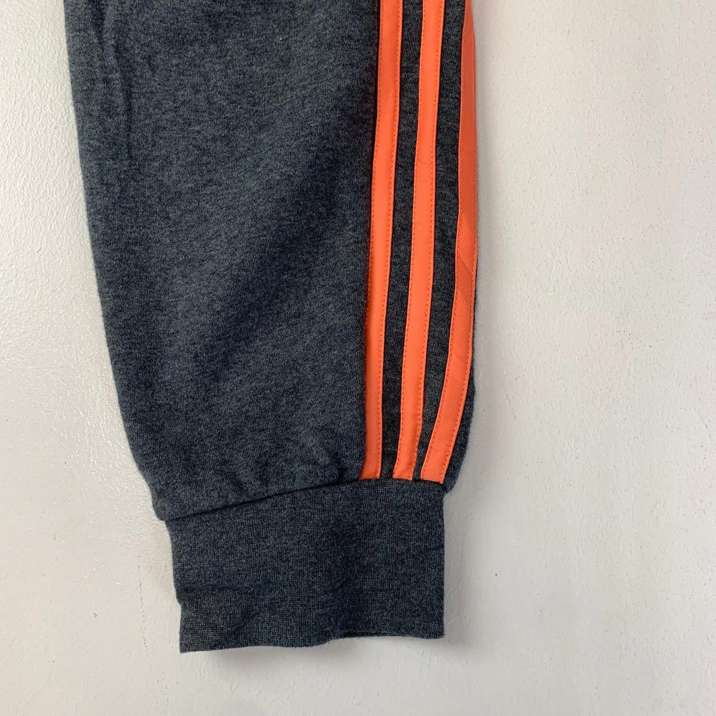 Adidas Jogger Sweatpants Sports Stripe Grey Orange Womens UK 12-14