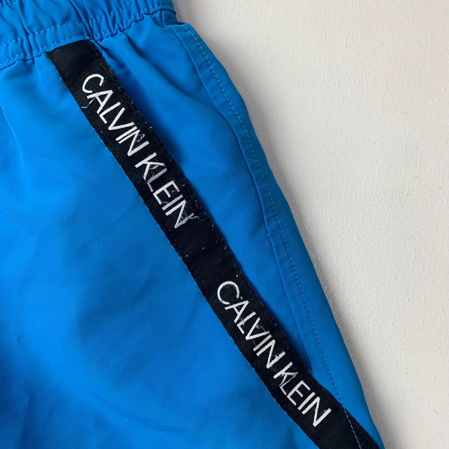 CALVIN KLEIN Swim Shorts Logo Tape Blue Mens Large