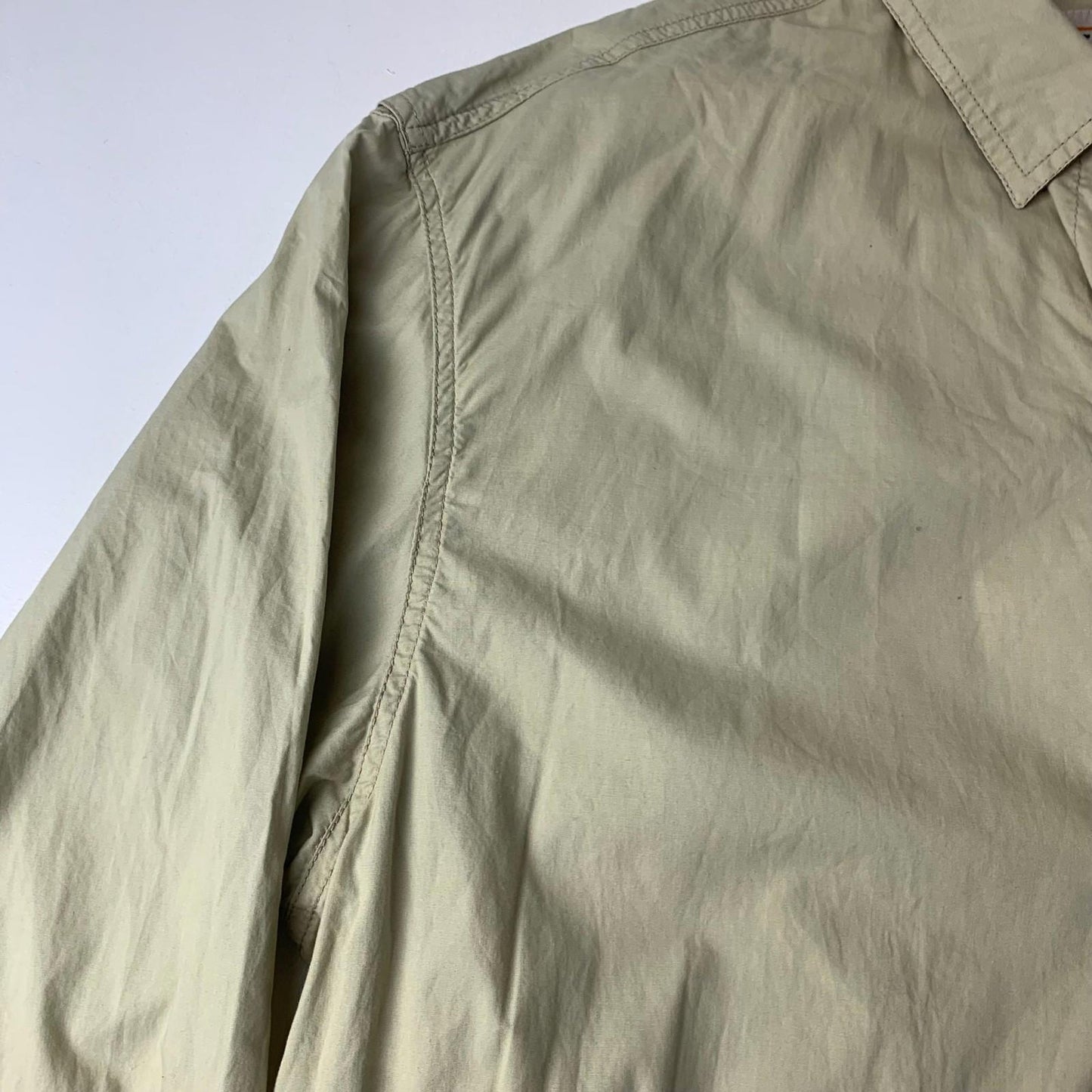 Tavarner Custom Jacket Casual Beige Button-Up Lightweight Mens Medium