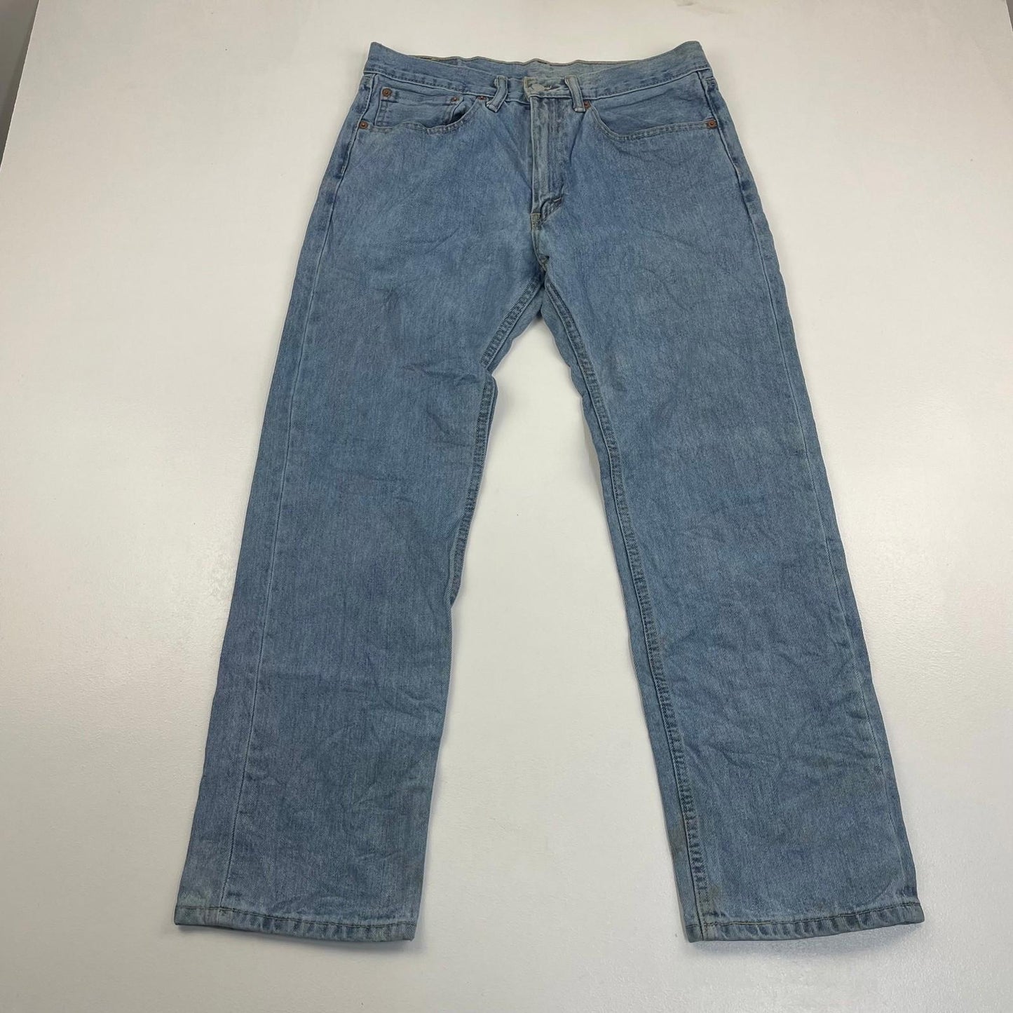 LEVI'S 505 Jeans Straight Leg Stonewash Blue Denim Mens W34 L30