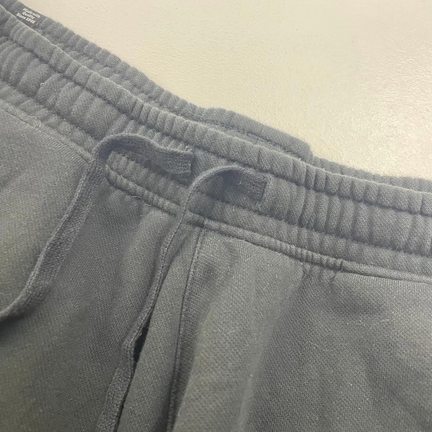 Puma Black Sweat Shorts Embossed Logo Drawstring Waist Mens XL