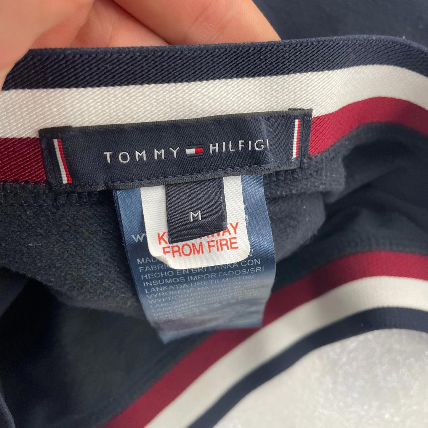 Tommy Hilfiger Shorts Logo Navy Blue Elastic Waist Mens M