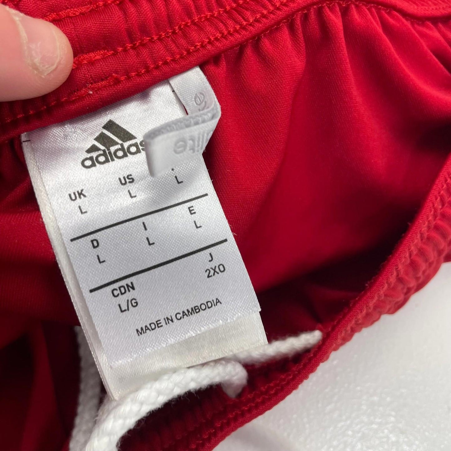 ADIDAS Climalite Athletic Shorts Sporty Red Black Mens Large