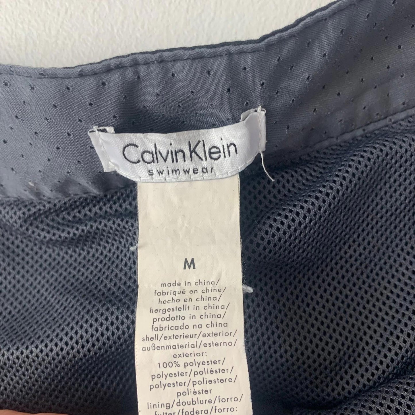 Calvin Klein Swim Shorts Black Grey Drawstring Active Mens M