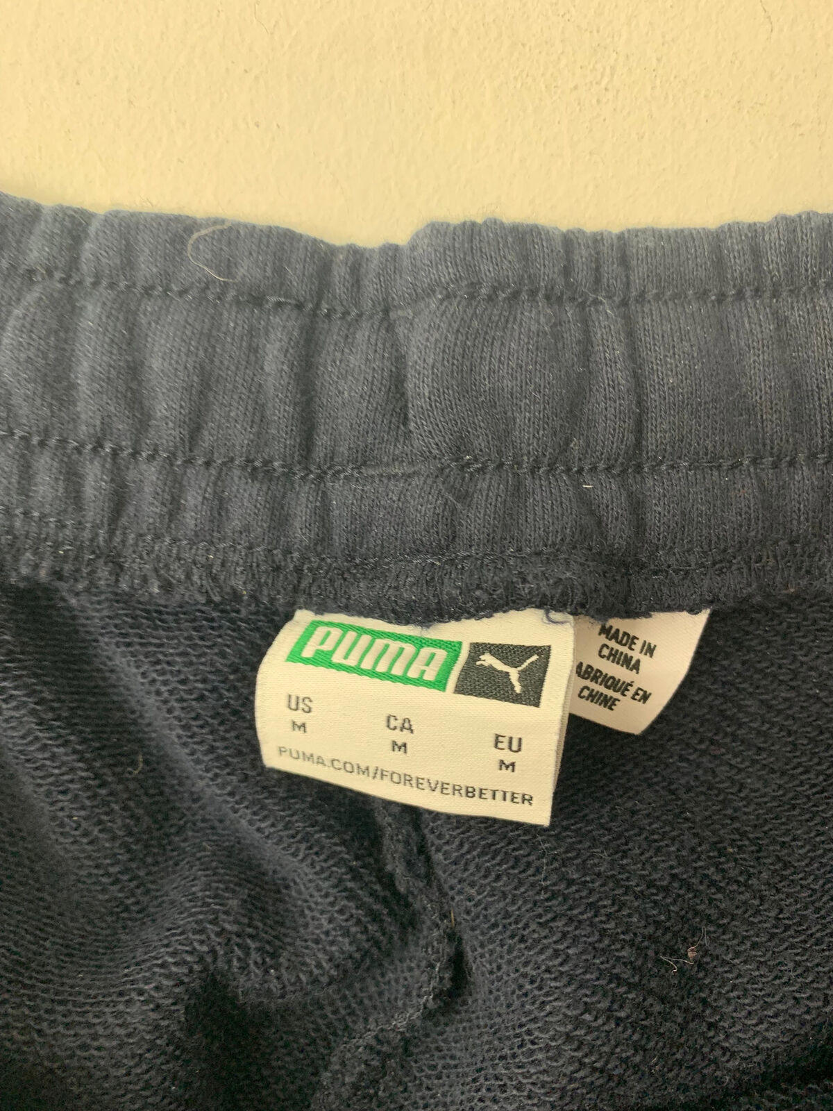 Mens PUMA Joggers / Navy Blue & White / Medium / Jogging Bottoms / 32-33” Leg