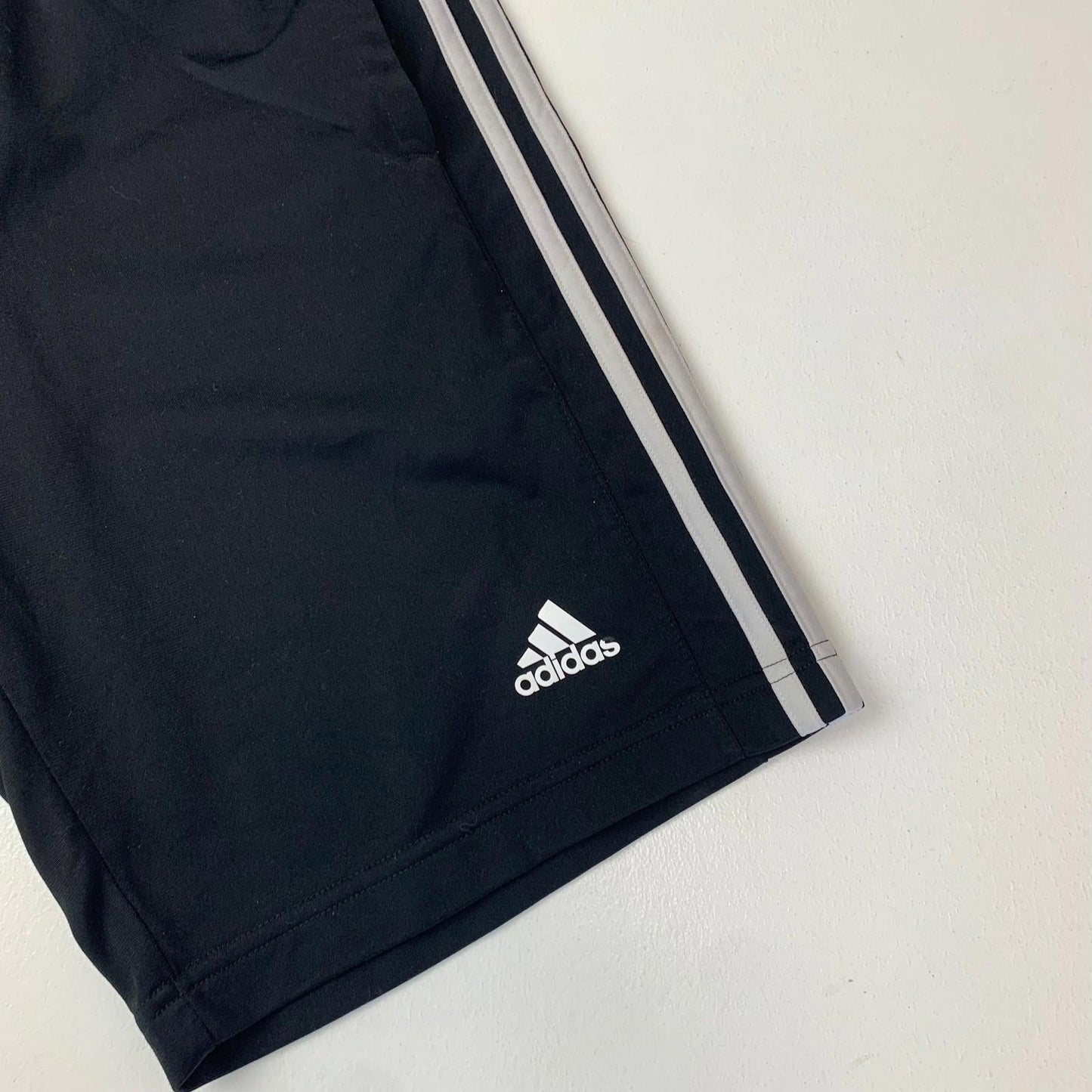 ADIDAS Athletic Shorts Classic 3-Stripes Black Lightweight Men's S