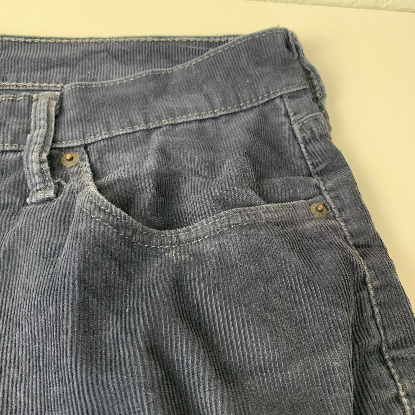 Levi's 514 Corduroy Trousers Straight Fit Navy Blue Men's W32 L32