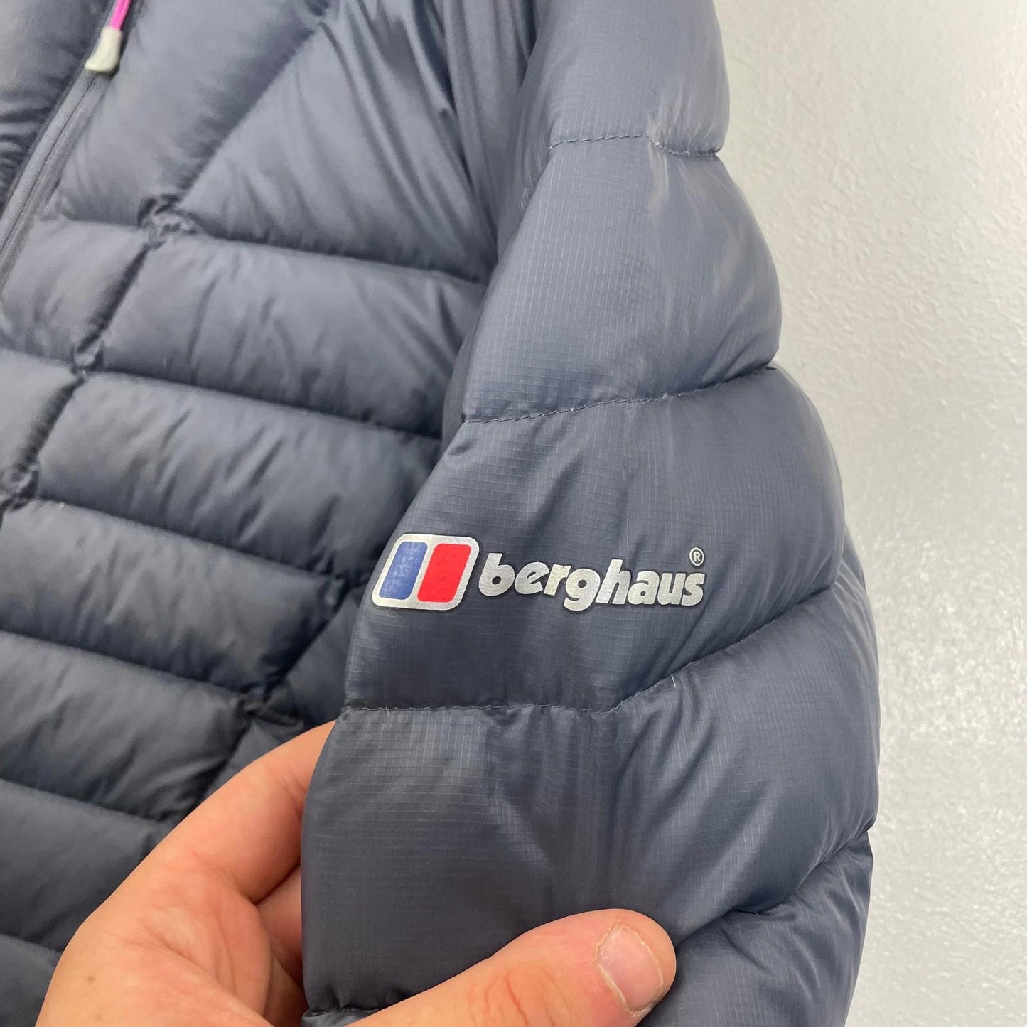 Berghaus Hydrodown Jacket Puffer Quilted Outdoor Grey Purple Womens UK 12