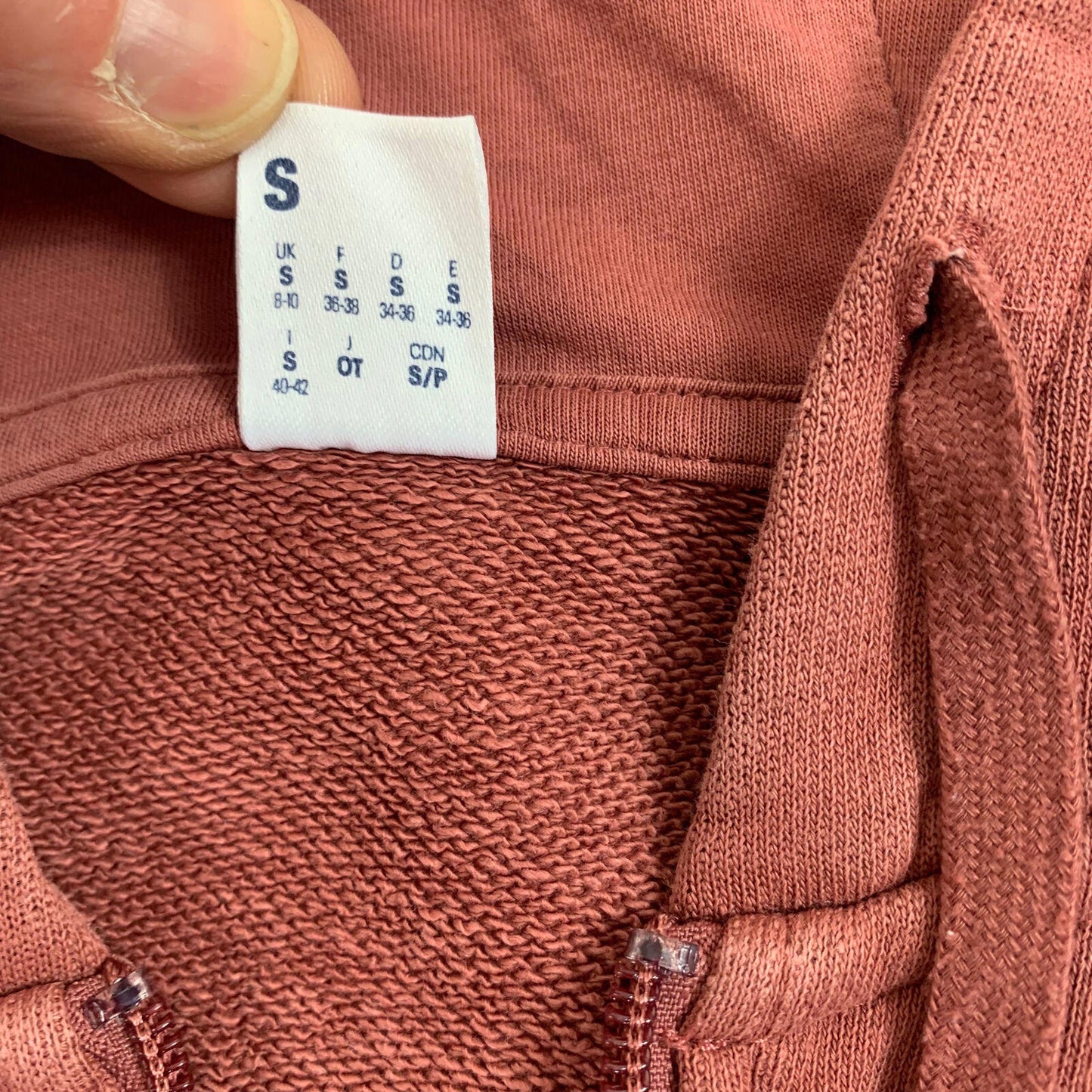 Womens REEBOK cropped Full Zip Hoodie / Rose / Small