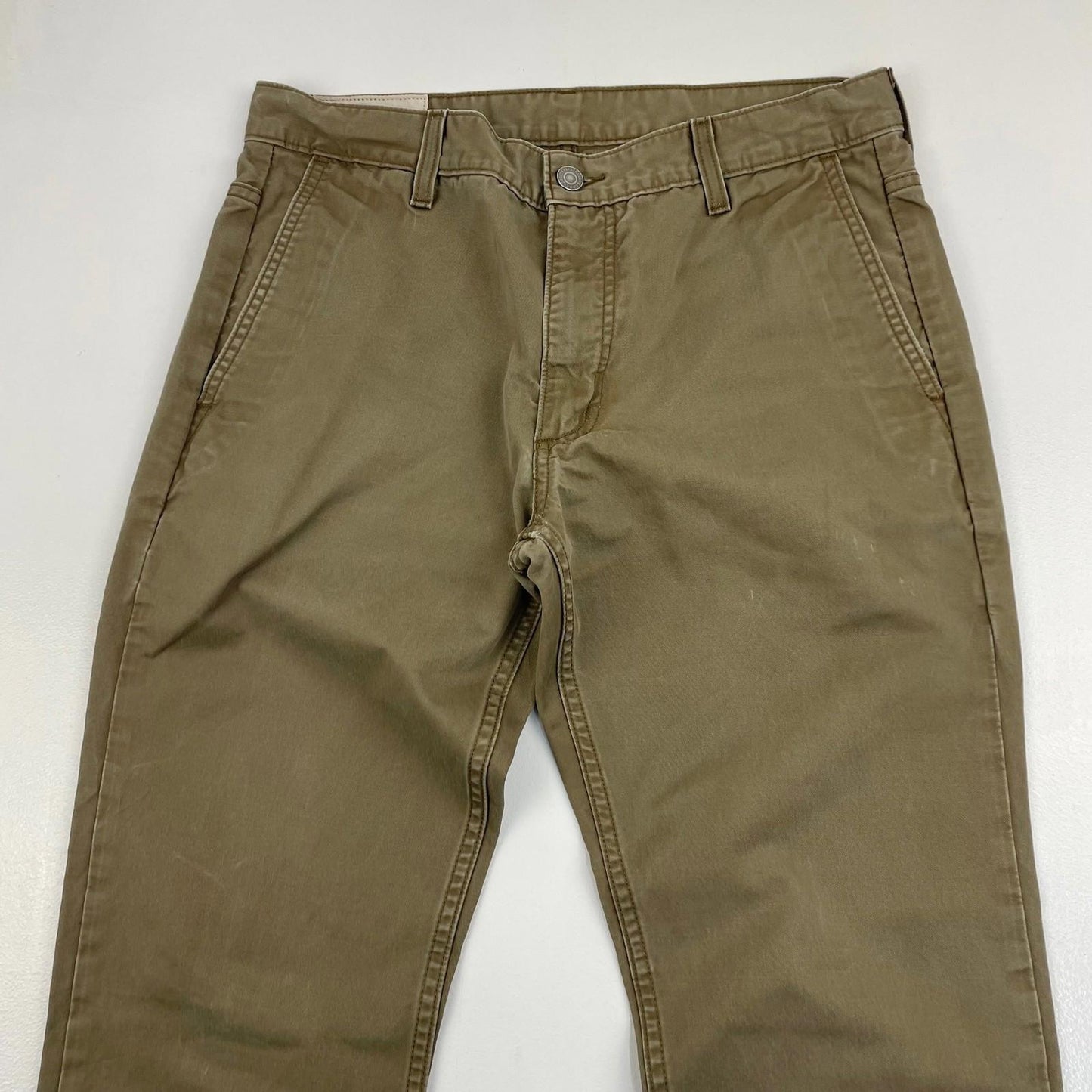 Levi's Straight Leg Khaki Chino Casual Trousers Mens 32