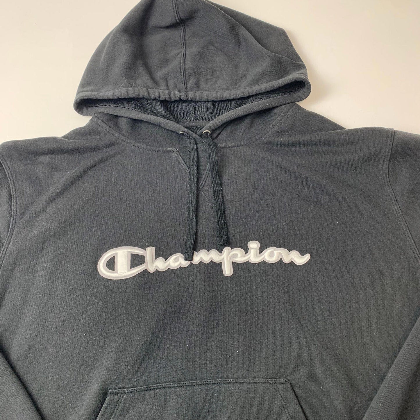 Women’s Champion Black Hoodie / 2XL / XXL / Embroidered Logo / Cropped