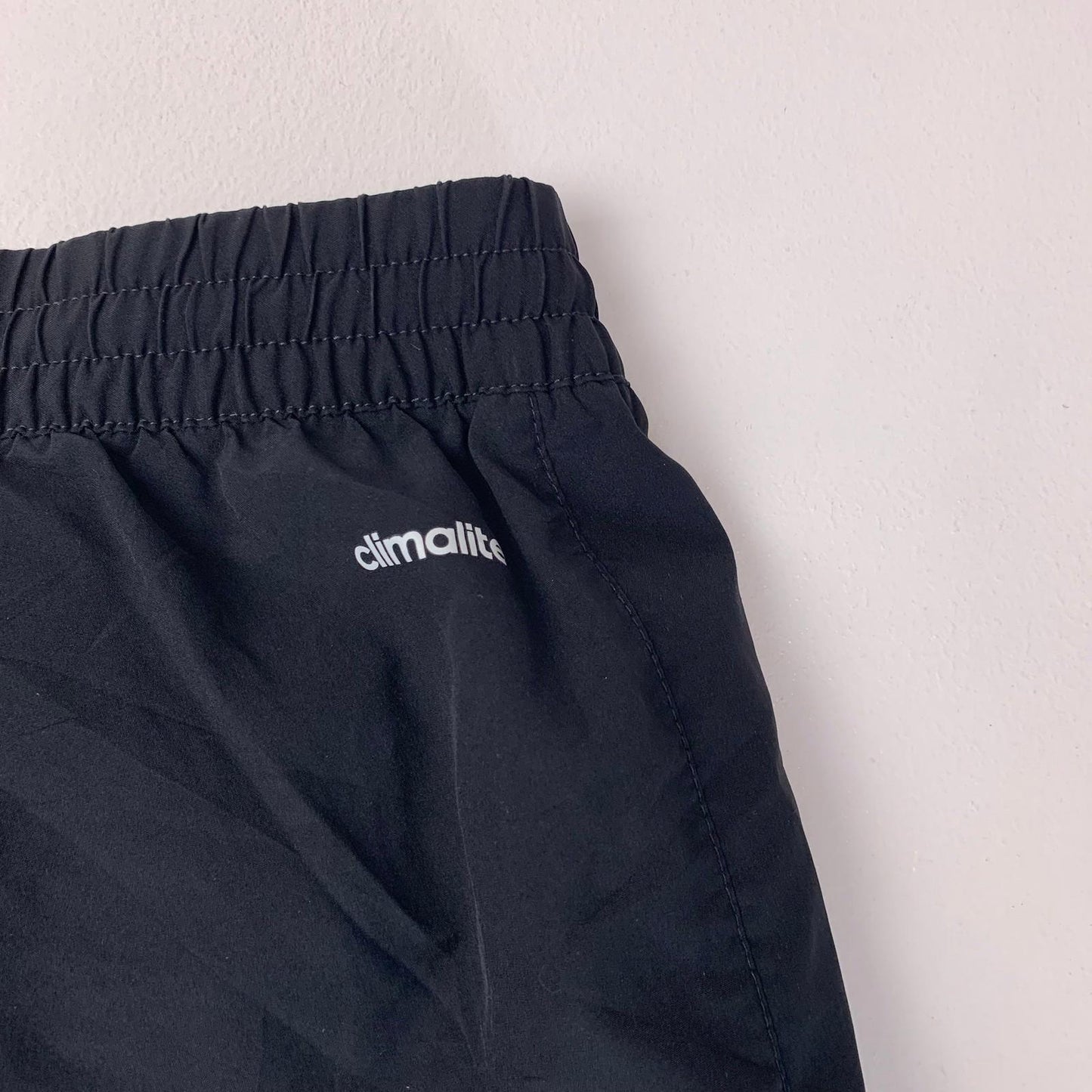 ADIDAS Climalite Activewear Shorts Black Reflective Stripes Mens L