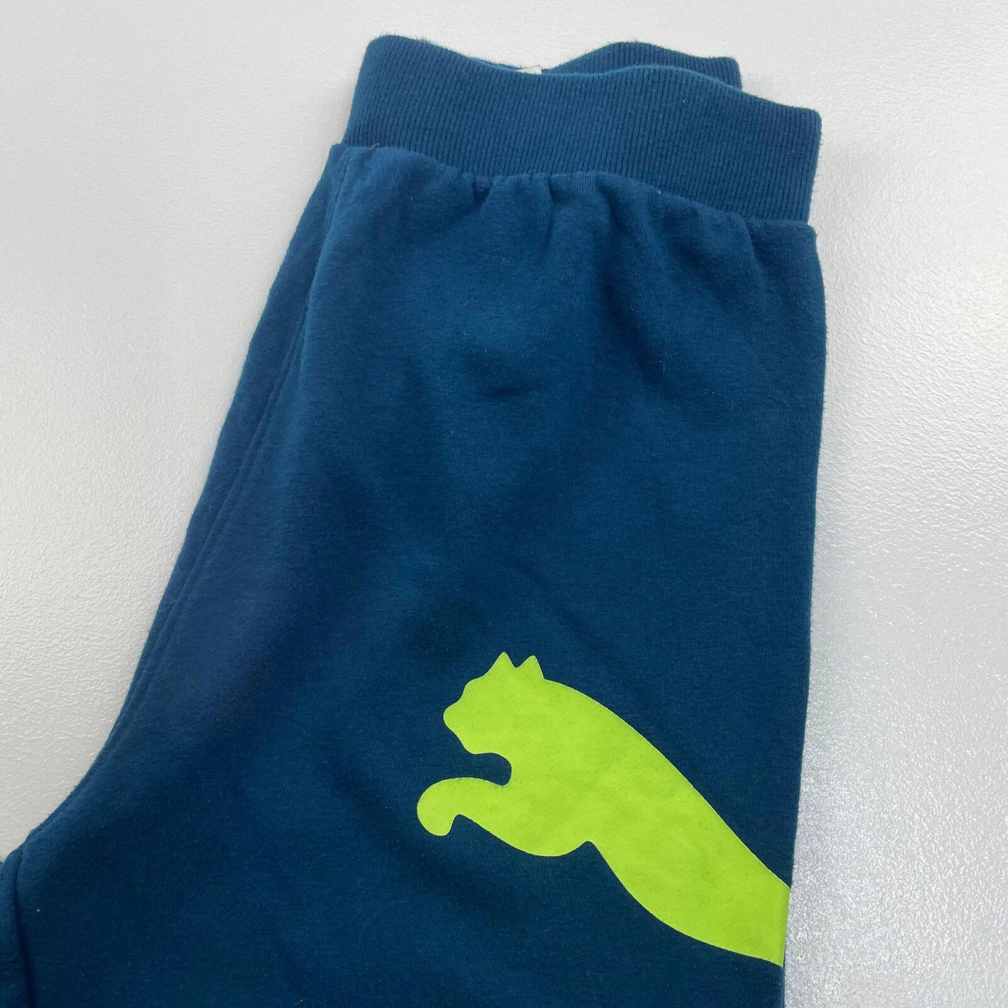 Boys PUMA Blue Big Logo Joggers , Sweatpants , Size Youth L 14-16