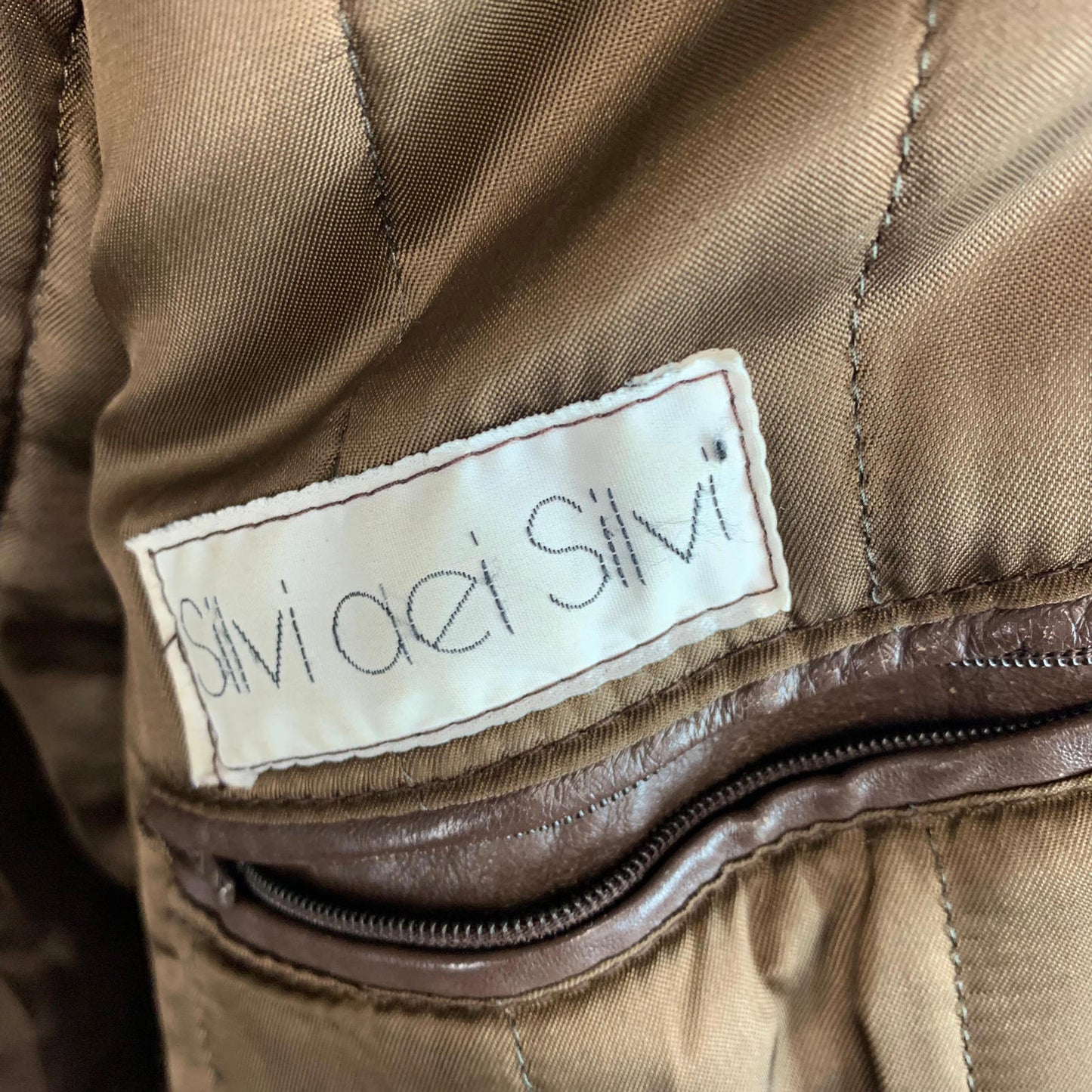 Men’s Vintage Leather & Wool Jacket / Coat / Brown / Medium / Made in Italy