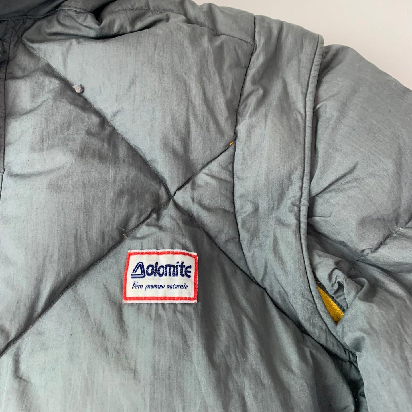 Dolomite Puffer Jacket Reversible Vintage Outdoor Yellow Grey Medium