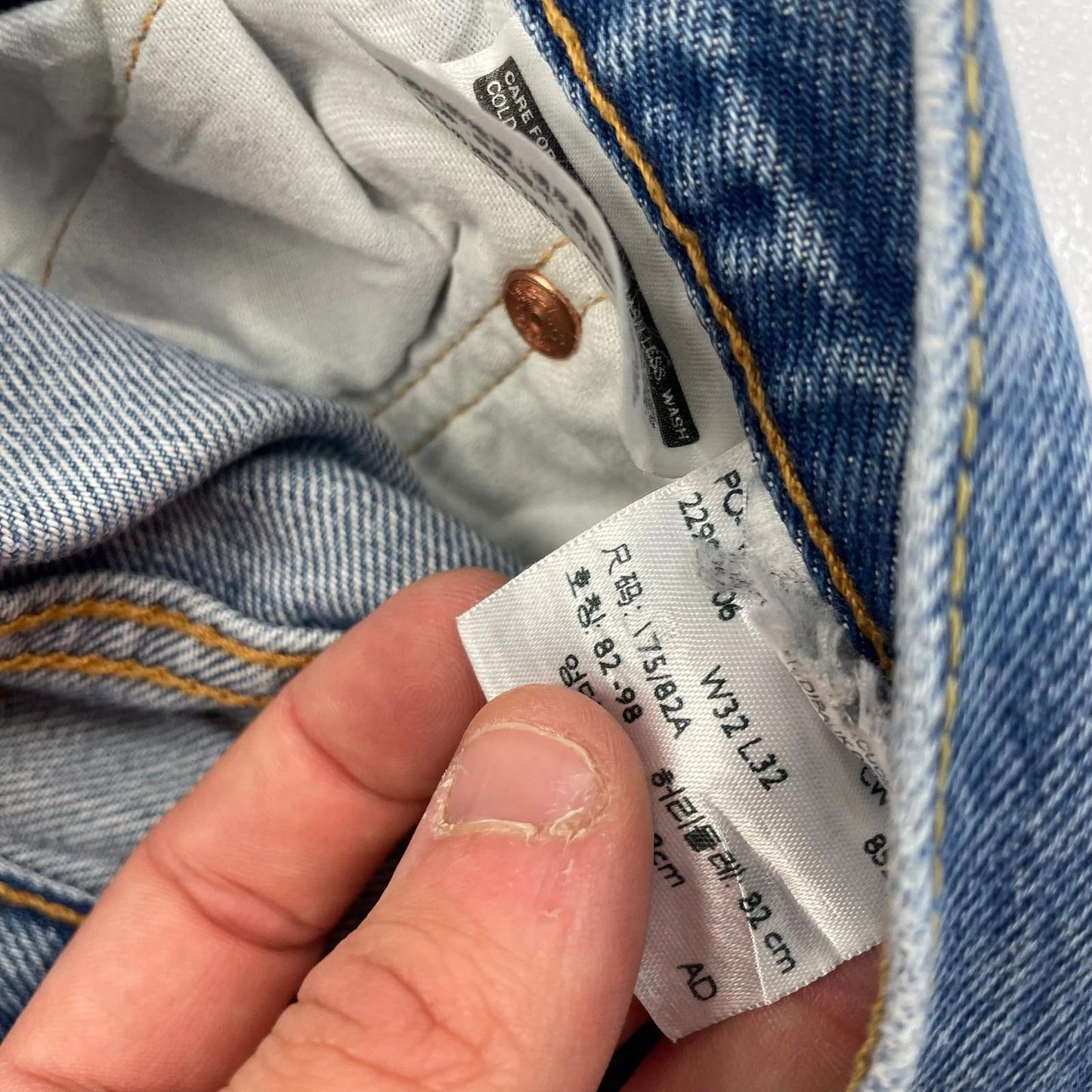 LEVI'S 516 Straight Leg Vintage Blue Denim Jeans Mens W32 L32