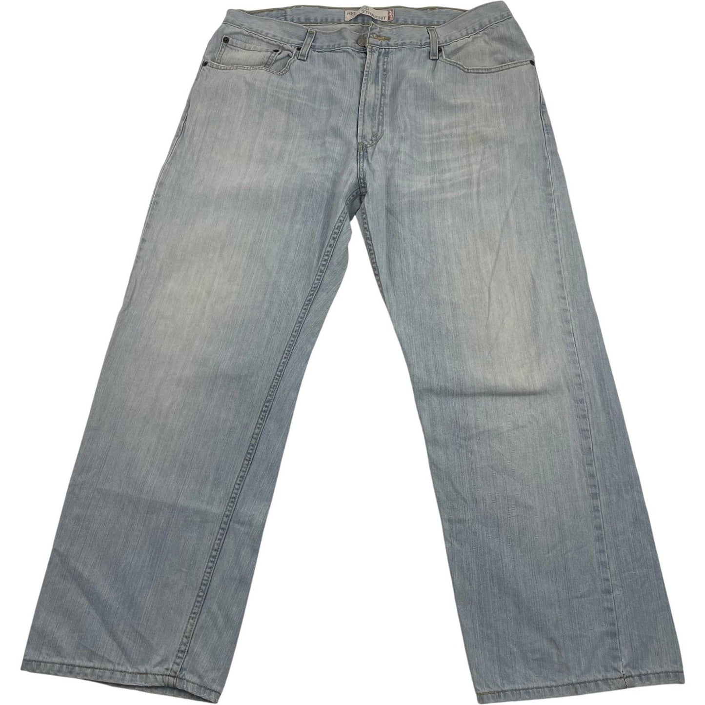 LEVI'S 559 Relaxed Straight Jeans Light Wash Distressed Blue Mens 38 X 30