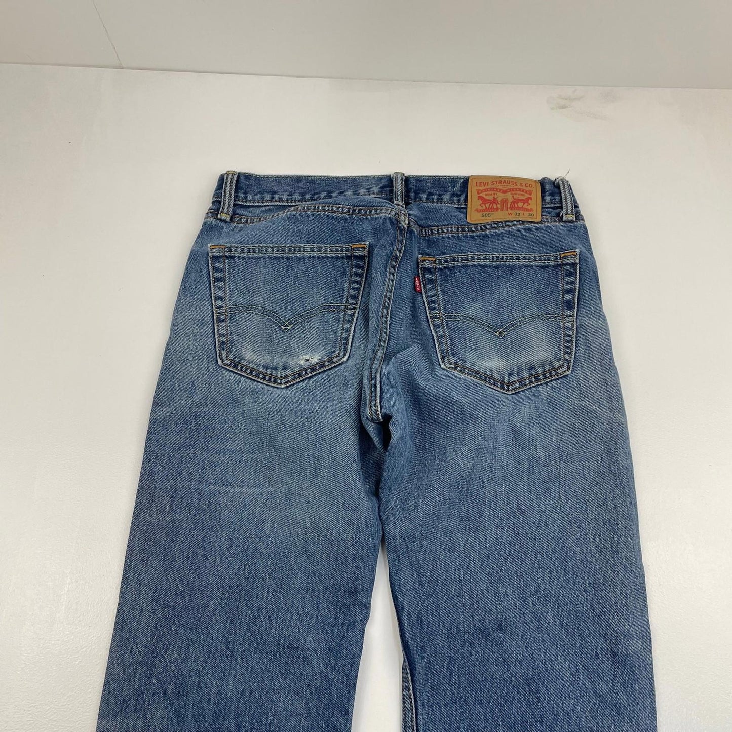 Levi's 505 Jeans Classic Straight Fit Blue Mens W32 L30