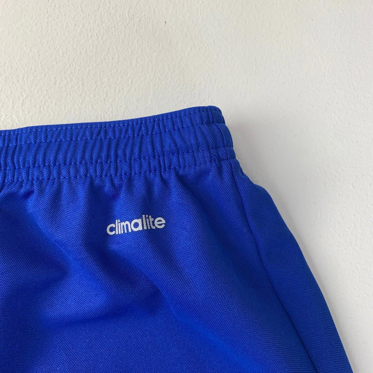 Adidas Climalite Activewear Shorts Blue Graphic Logo Women M