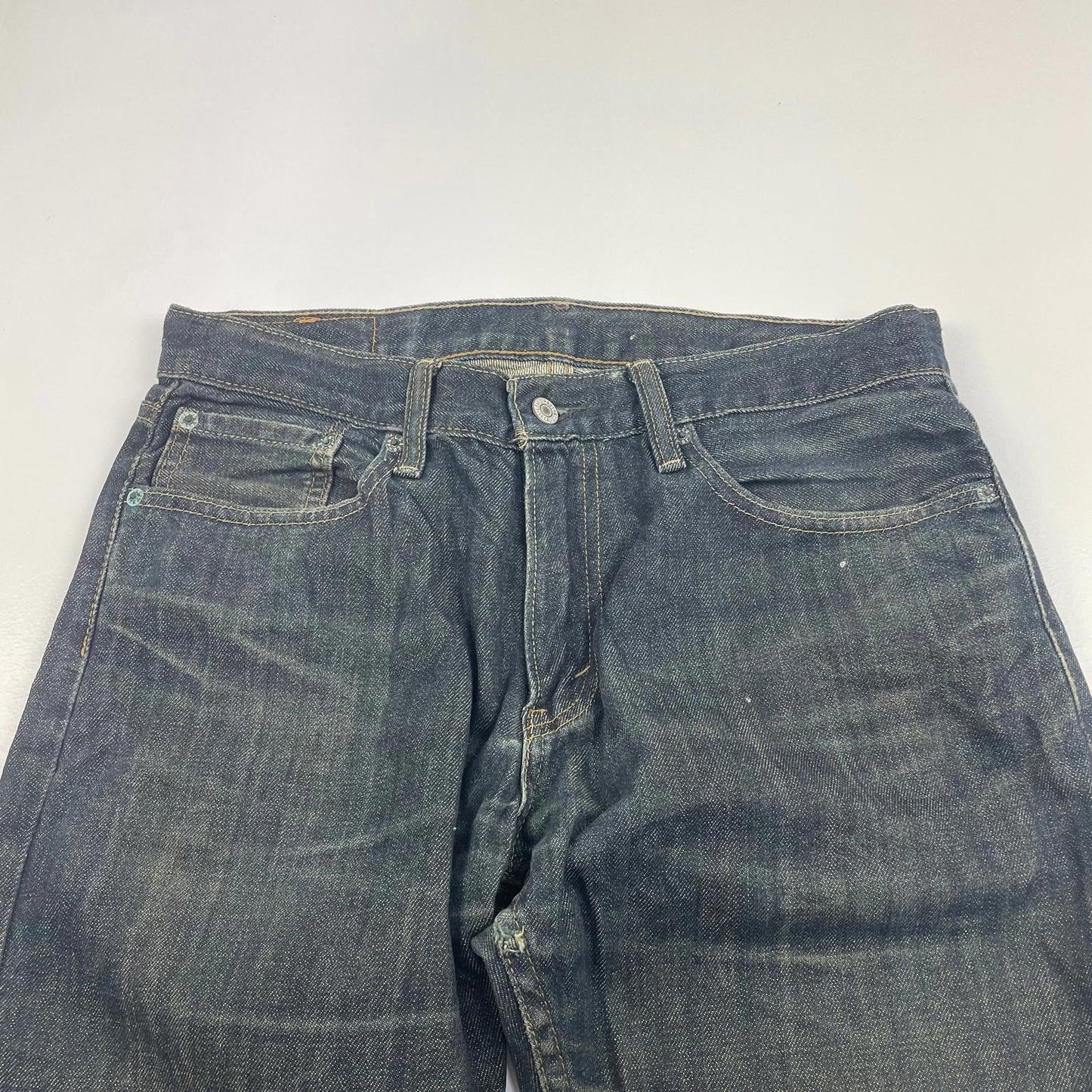 LEVI'S 514 Straight Leg Mid Wash Denim Jeans Classic Casual Blue Mens 33 X 32