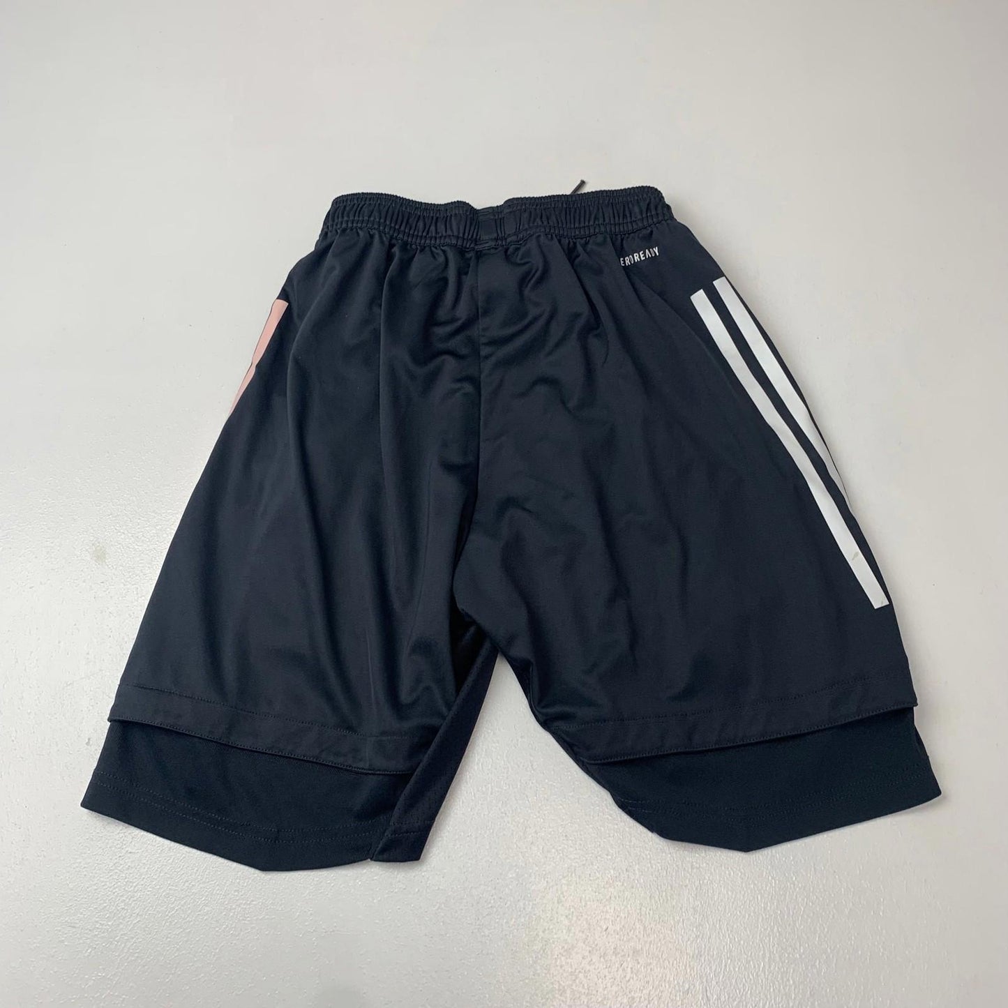 ADIDAS Aeroready Football Shorts Stripe Design Black Mens XS