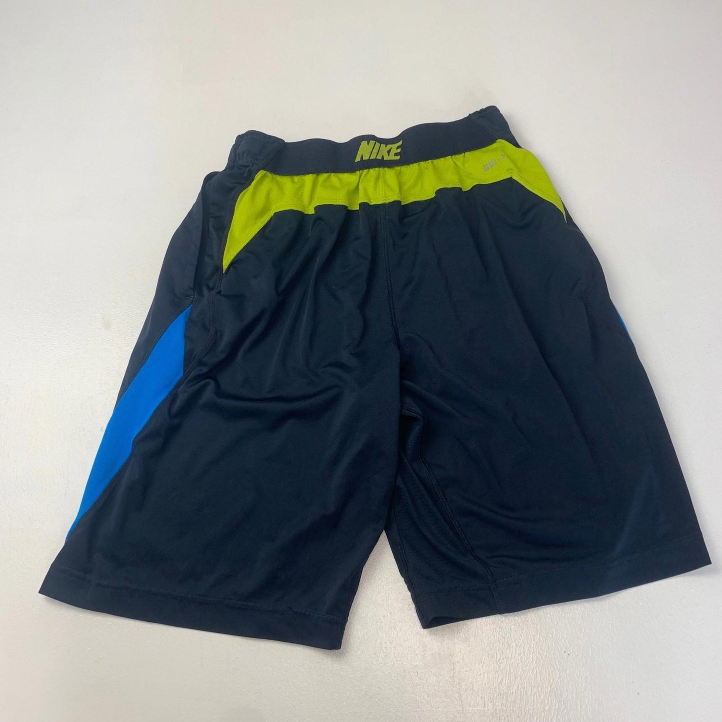NIKE DRI-FIT Shorts Athletic Sport Blue Black Mens Label Size S