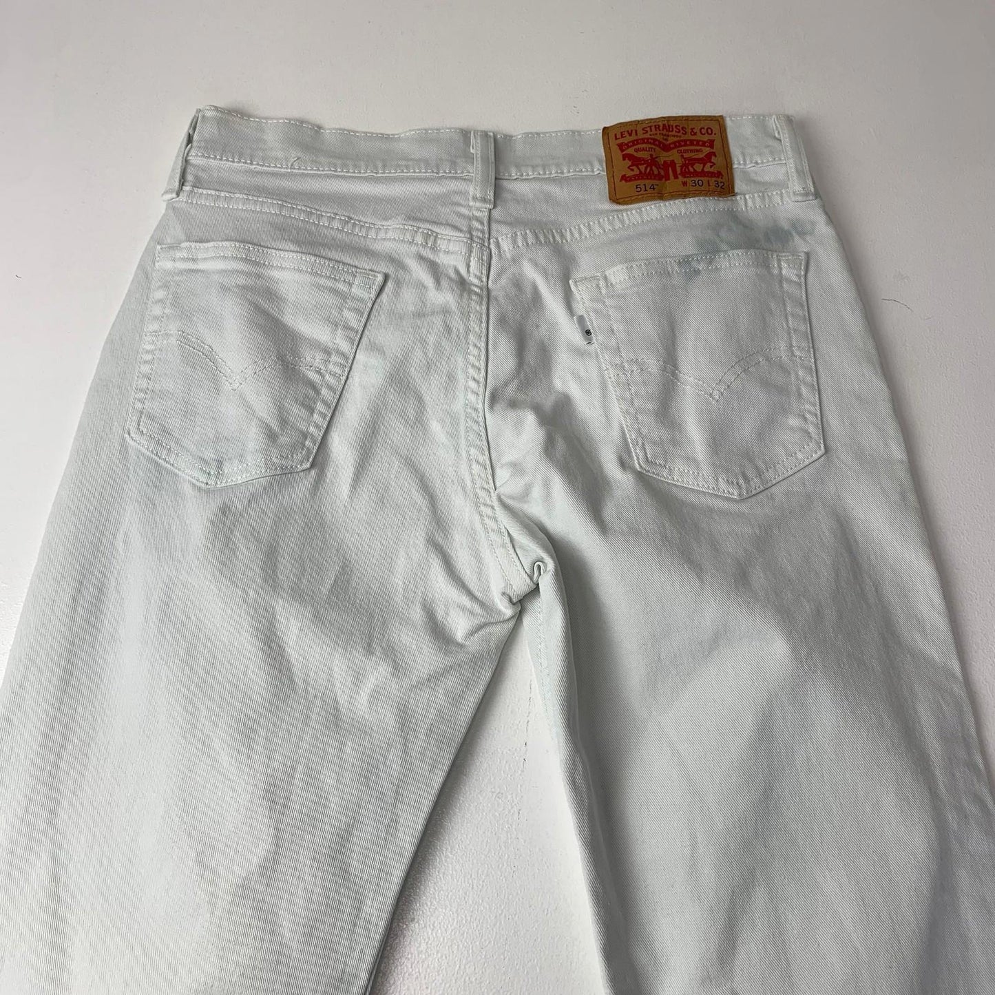Levi's 514 Jeans Straight Leg White Denim Women W30 L32