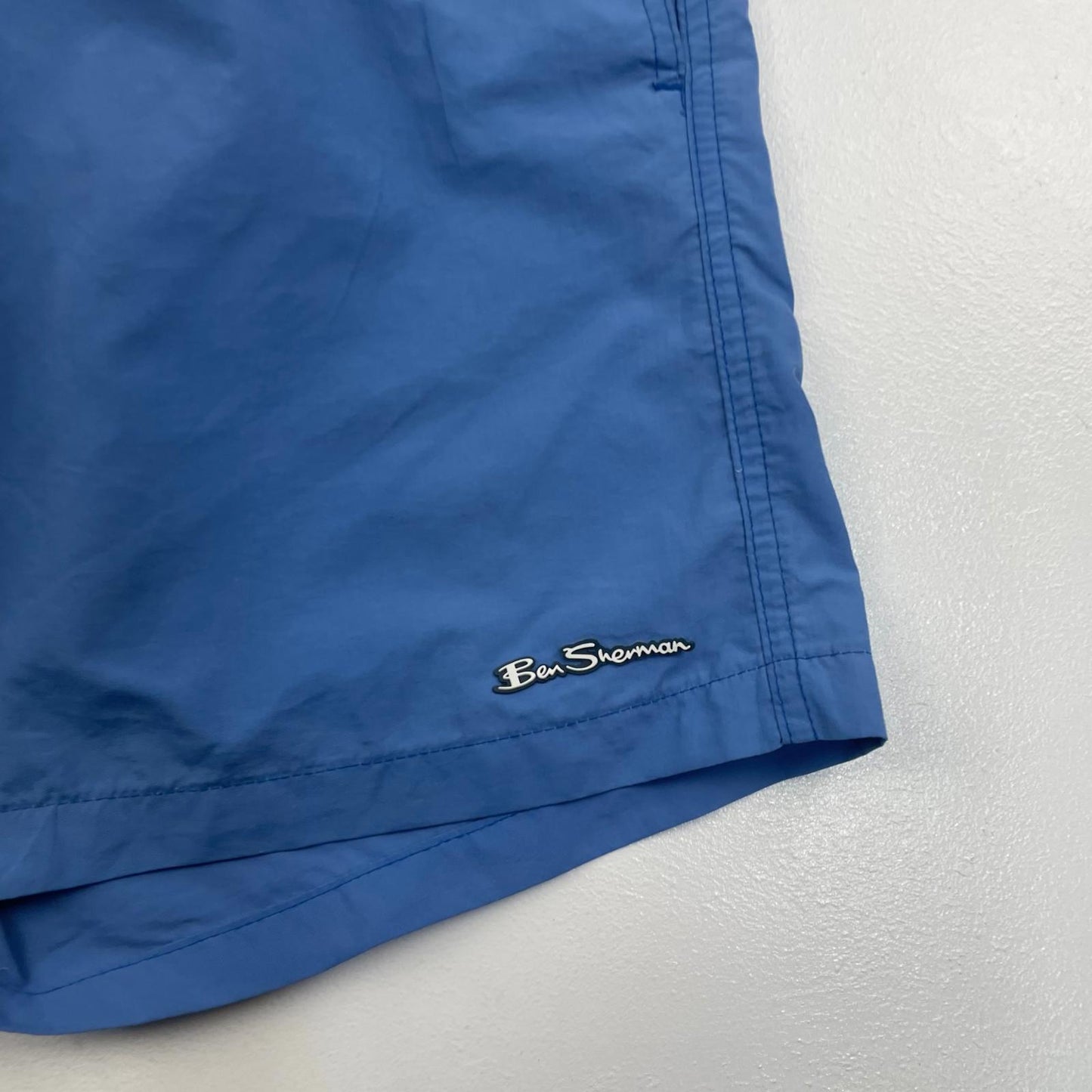 BEN SHERMAN Swim Shorts Quick Dry Elastic Waist Blue Mens XL