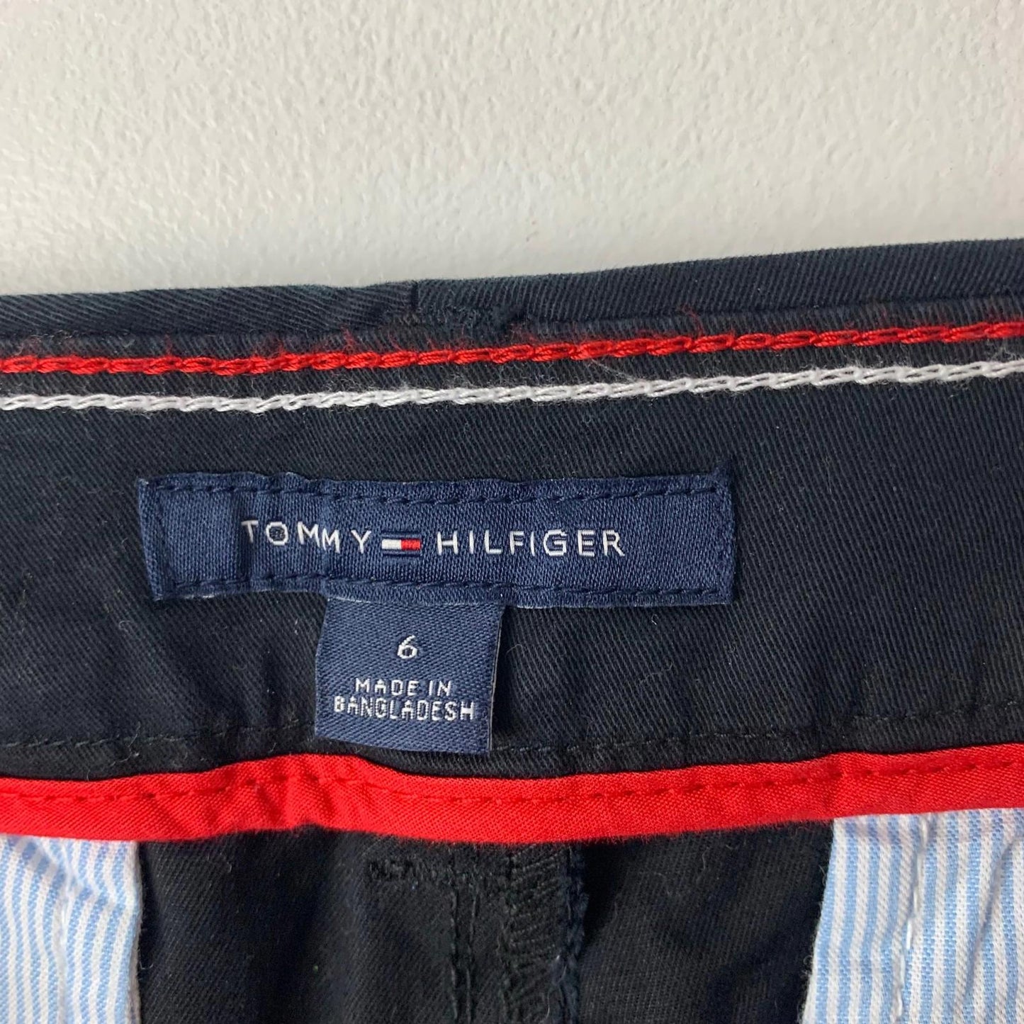 Tommy Hilfiger Hampton Stretch Slim Chino Trousers Black Women UK 10