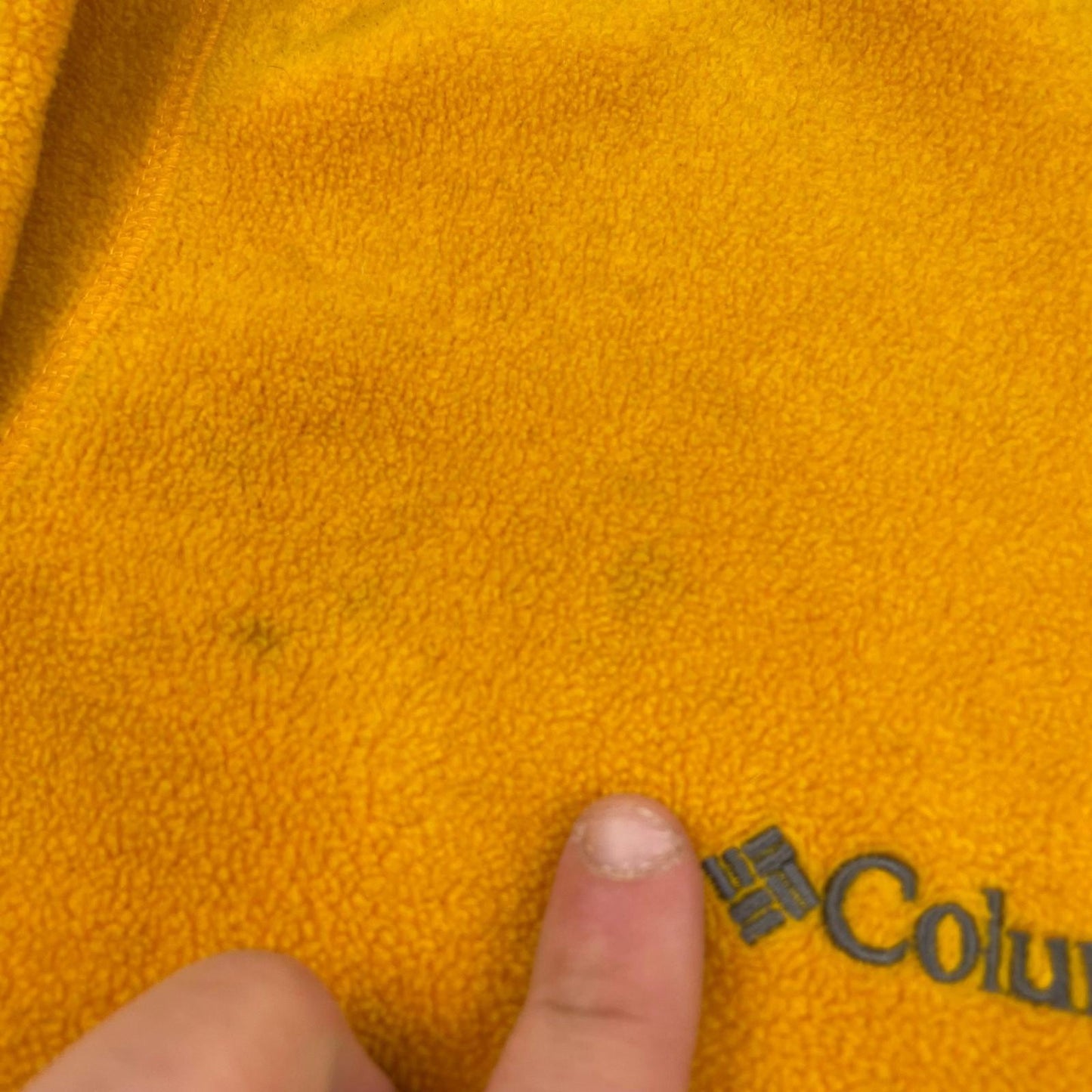 COLUMBIA Fleece Jacket Half Zip Pullover Yellow Mens Size L