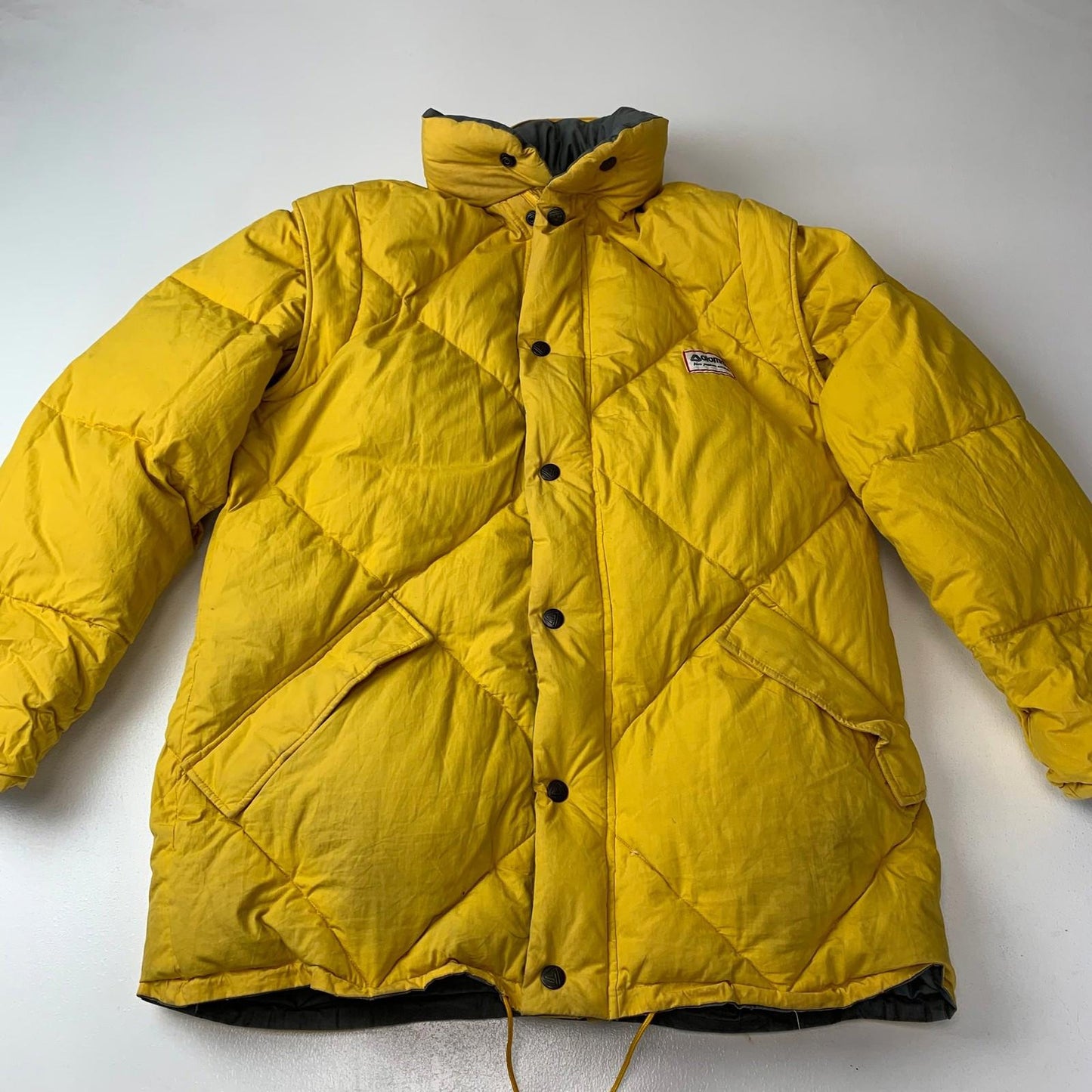 Dolomite Puffer Jacket Reversible Vintage Outdoor Yellow Grey Medium