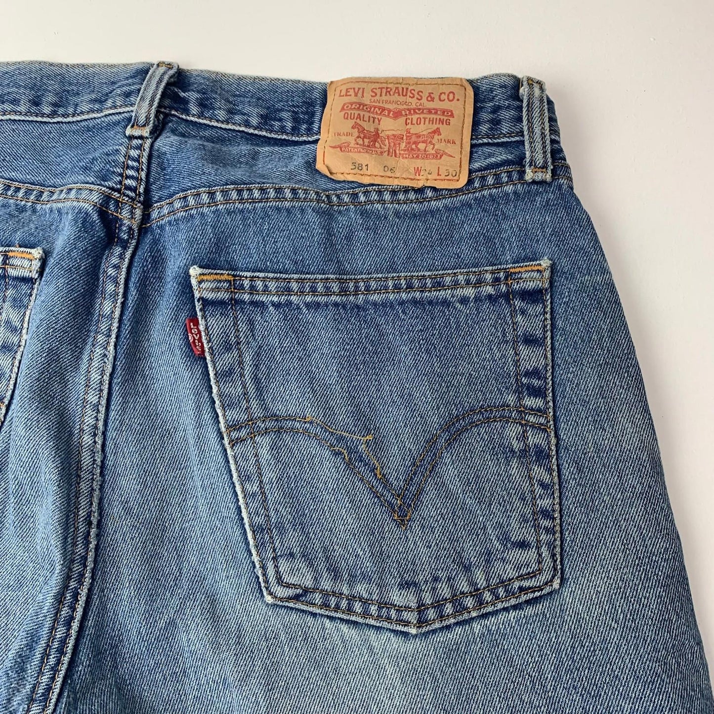 Levi's Straight Leg Denim Jeans Distressed Vintage Blue Mens W34 L30