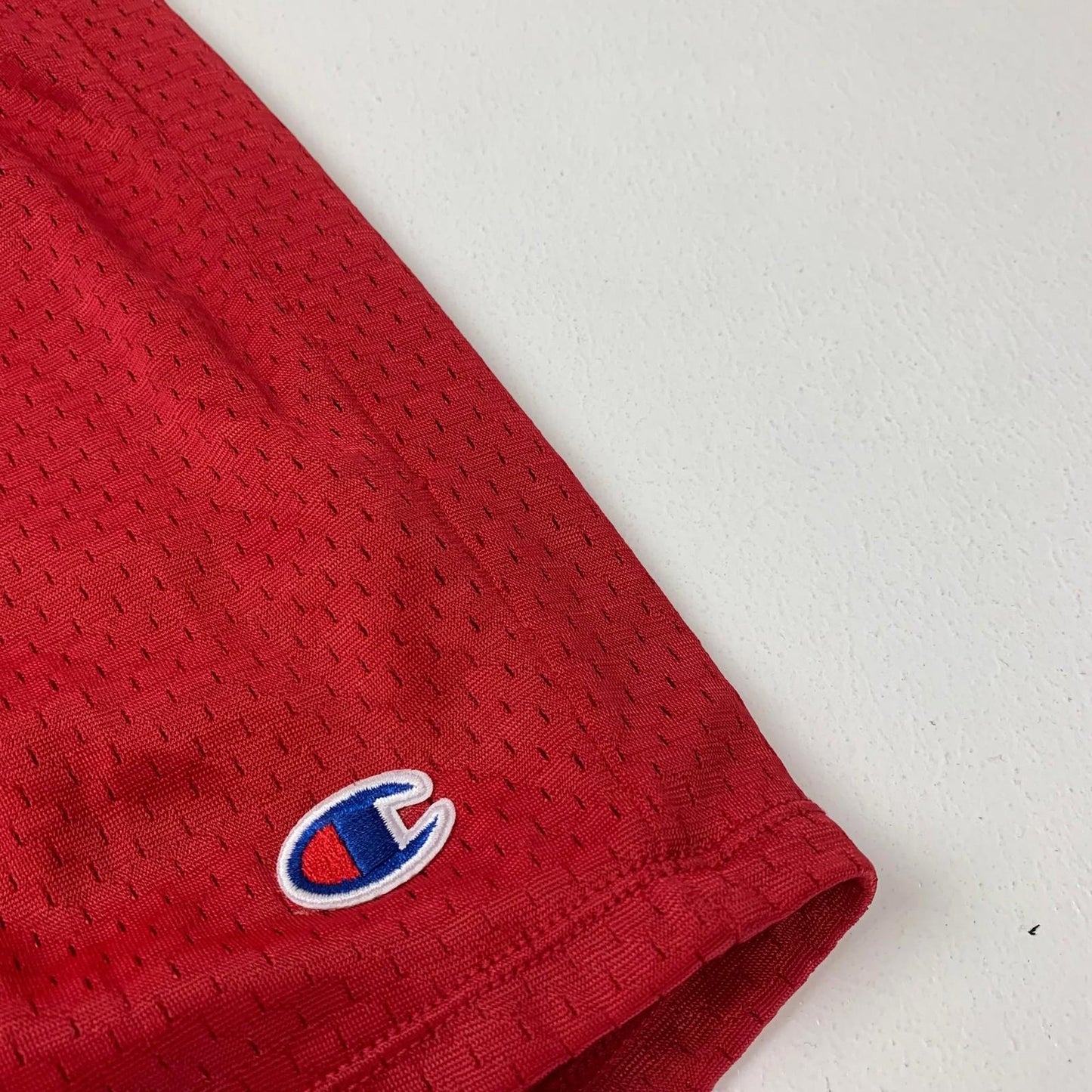 CHAMPION Athletic Shorts Mesh Red Sporty Casual Womens L