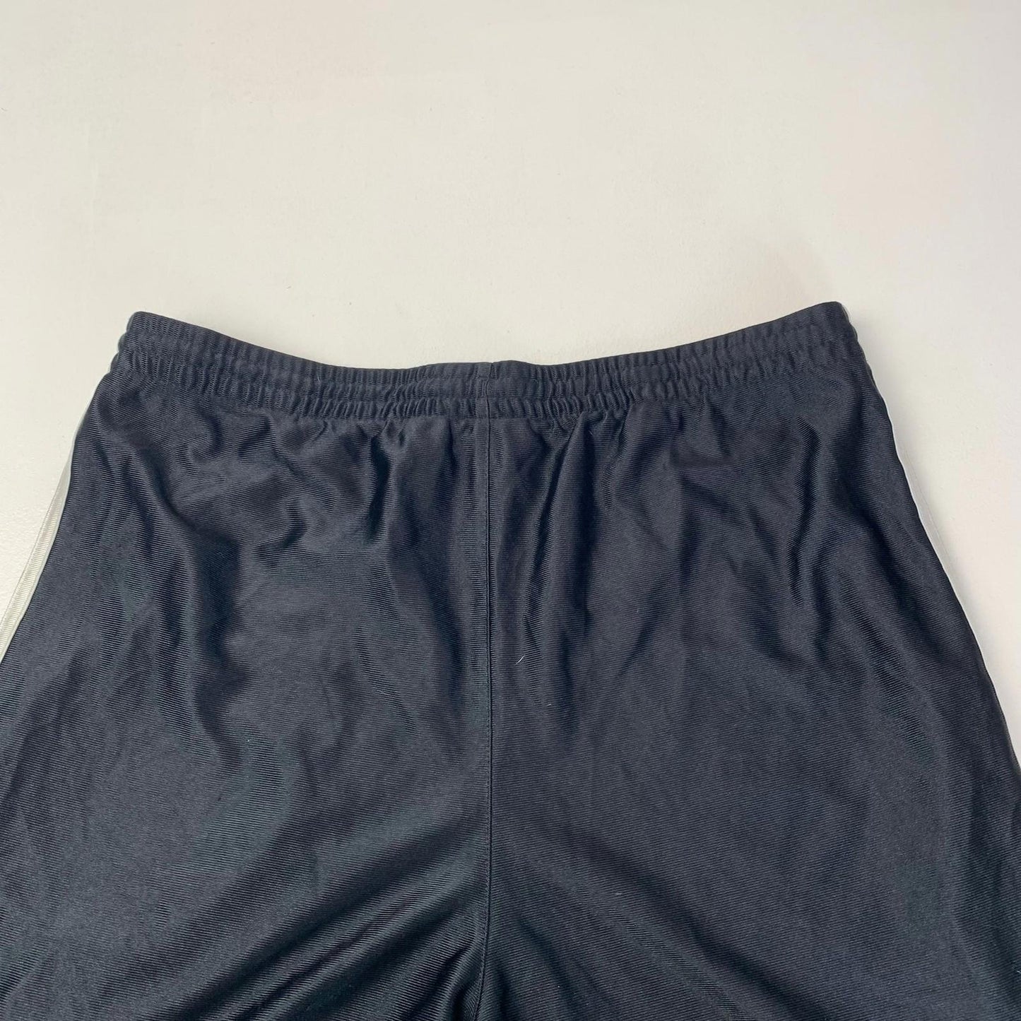 ADIDAS Athletic Shorts Three Stripes Logo Black Elastic Waist Mens M