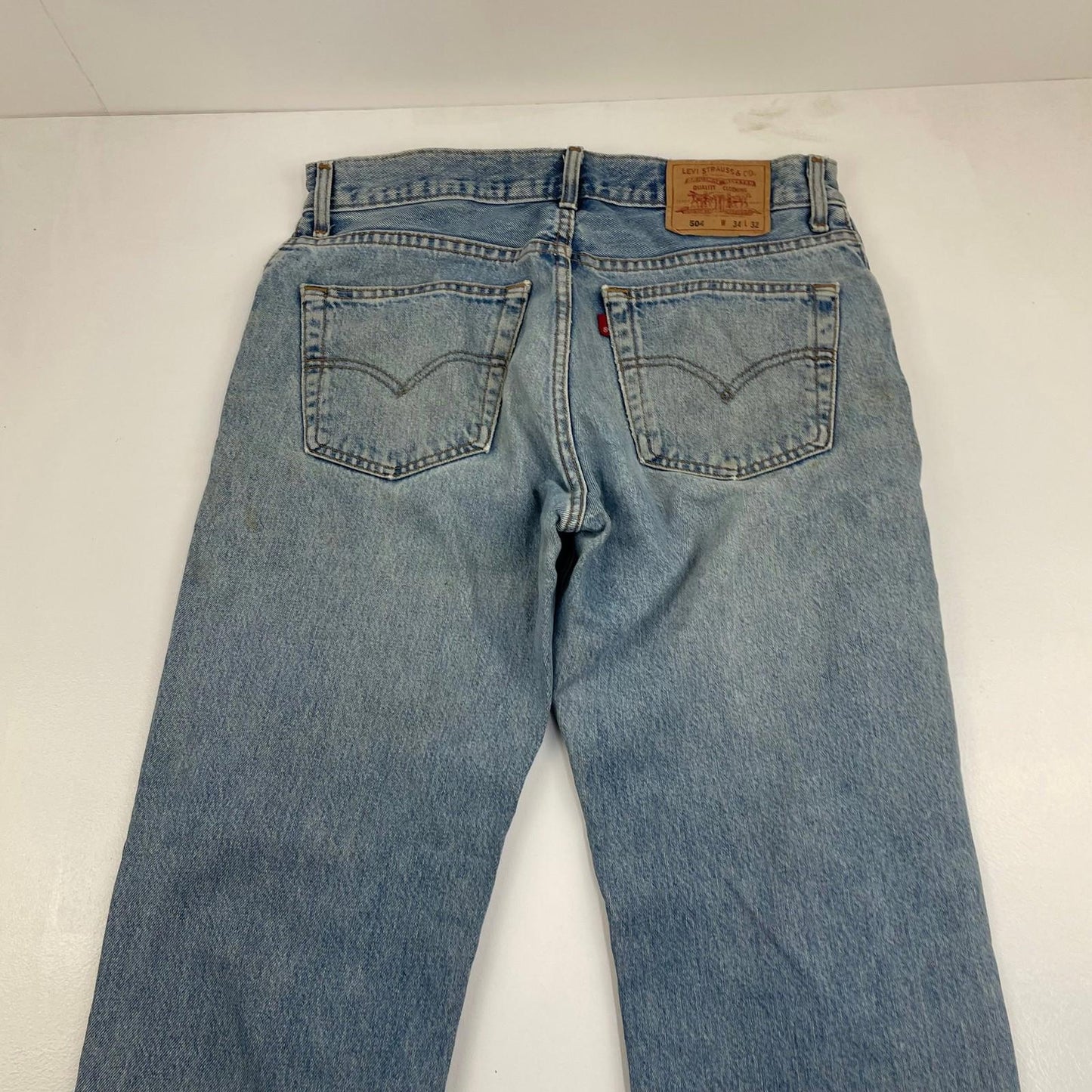 Levi's 501 Original Straight Leg Vintage Washed Denim Jeans Blue Mens W34 X L32