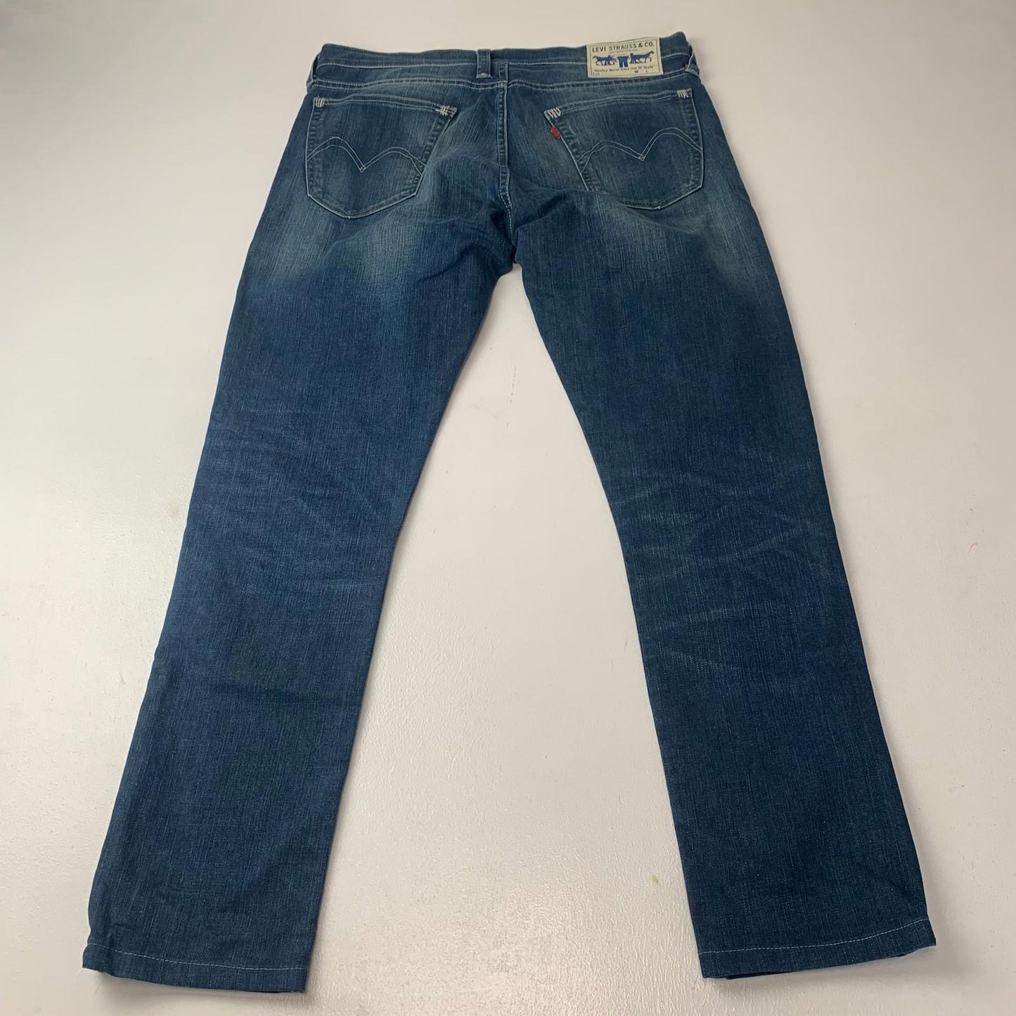 Levi Strauss & Co. Straight Jeans Washed Blue Denim Womens UK 12