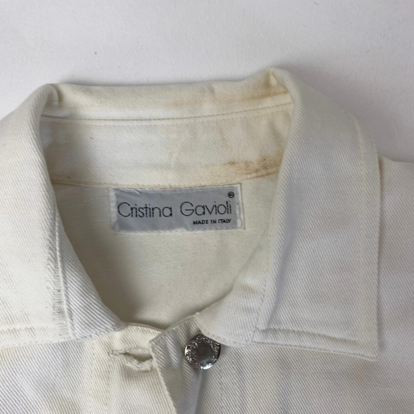Women’s CRISTINA GAVIOLI Wester Denim Jacket /White / Large
