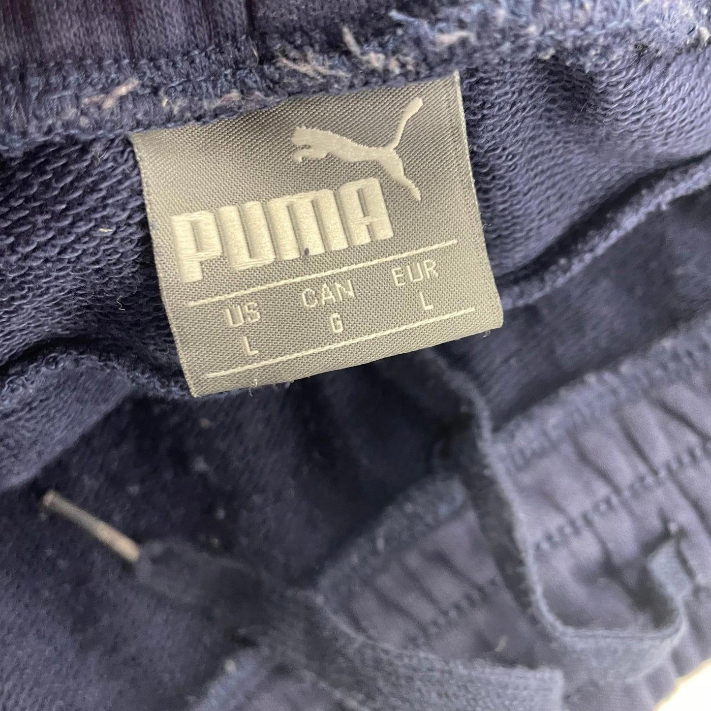 Puma Men's Athletic Shorts Elastic Waist Logo Blue Large